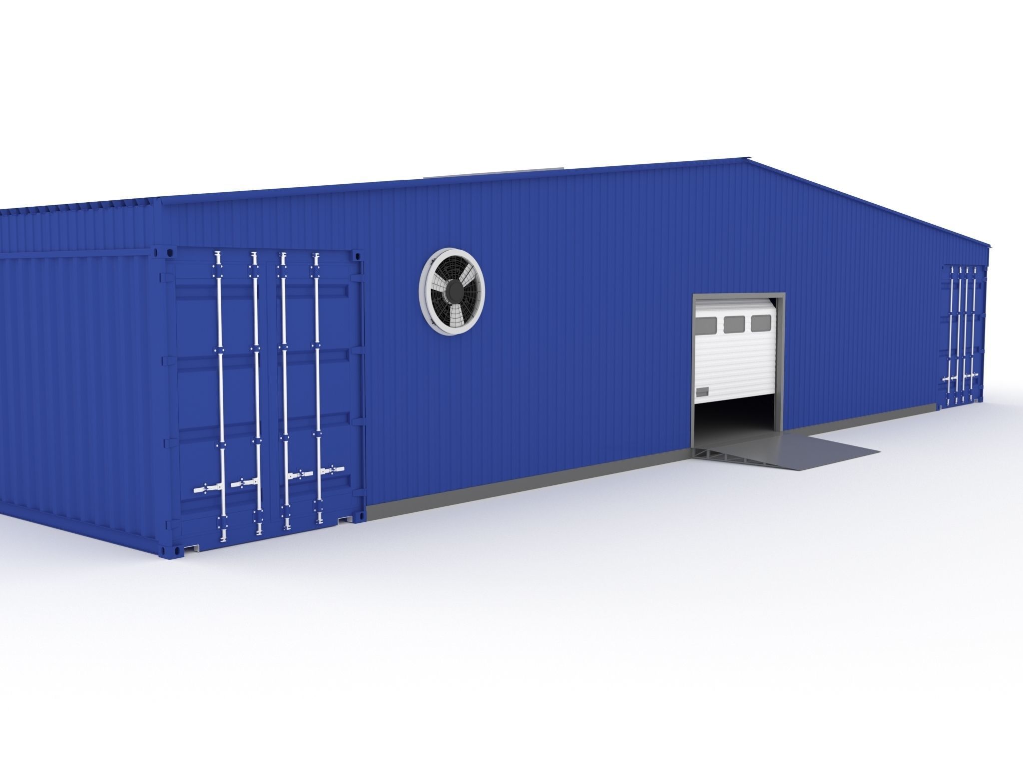 Industrial hangar and greenhouse 3D model_5