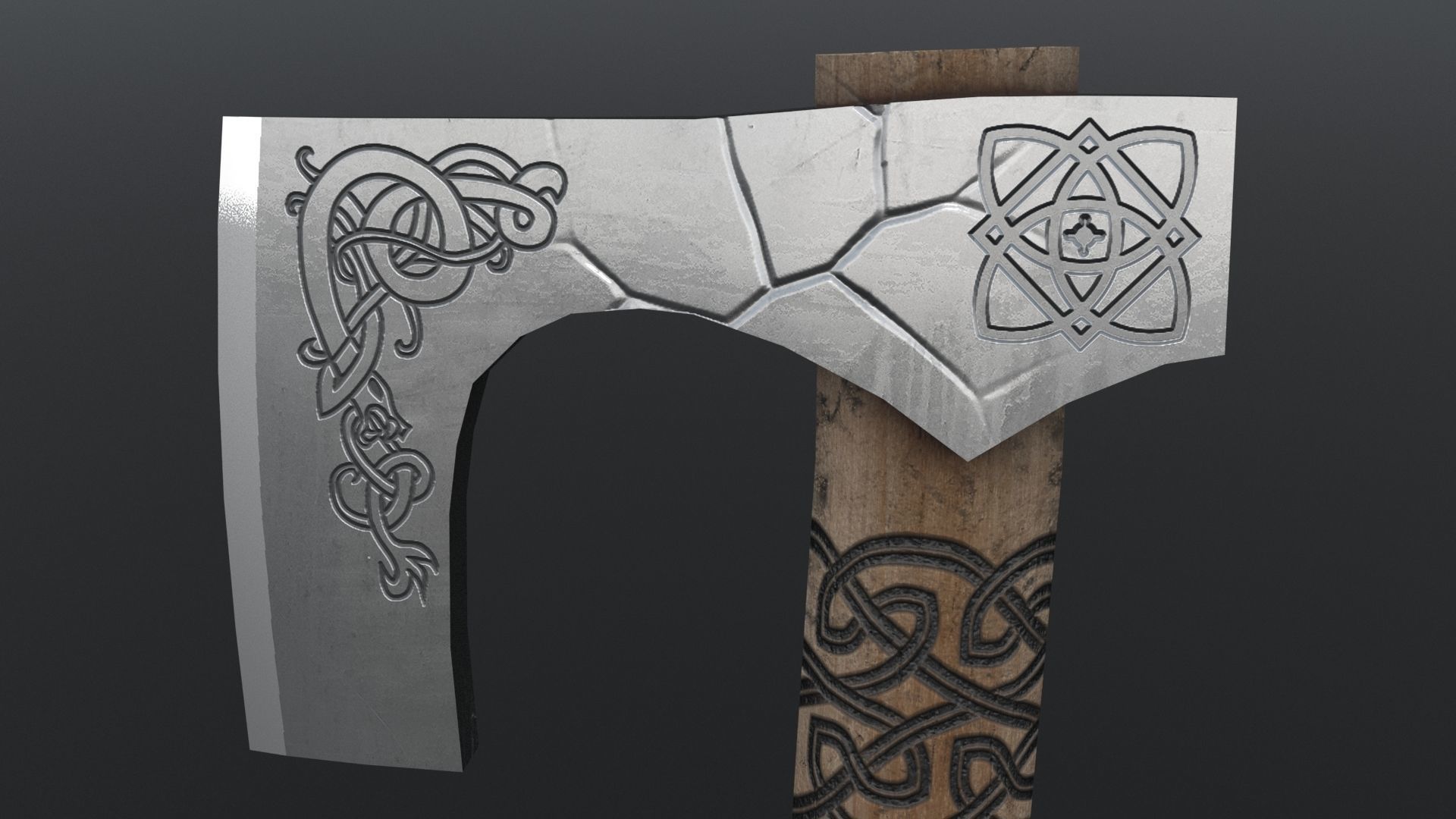 Scandinavian Axe Low-poly 3D model_5