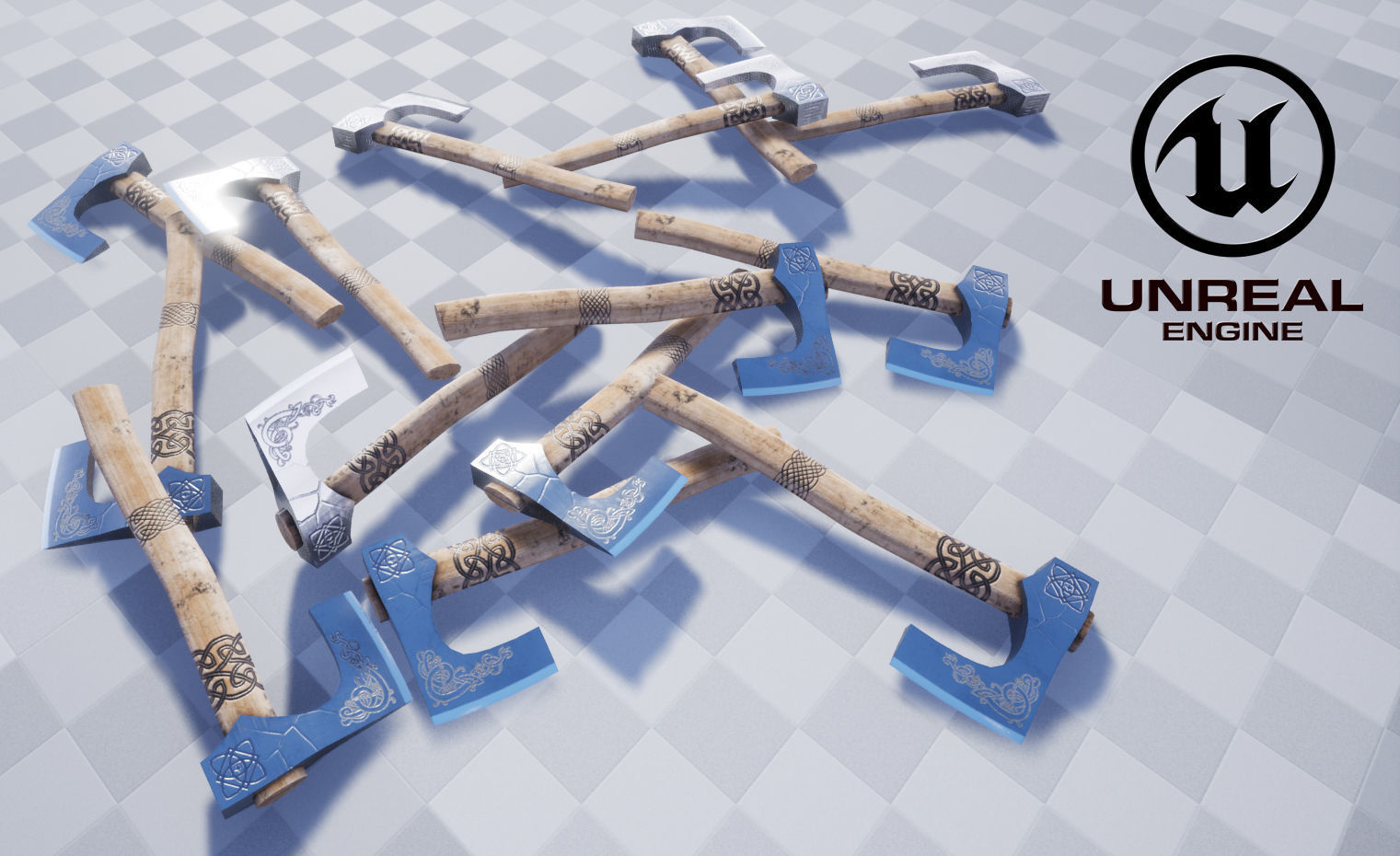 Scandinavian Axe Low-poly 3D model_8