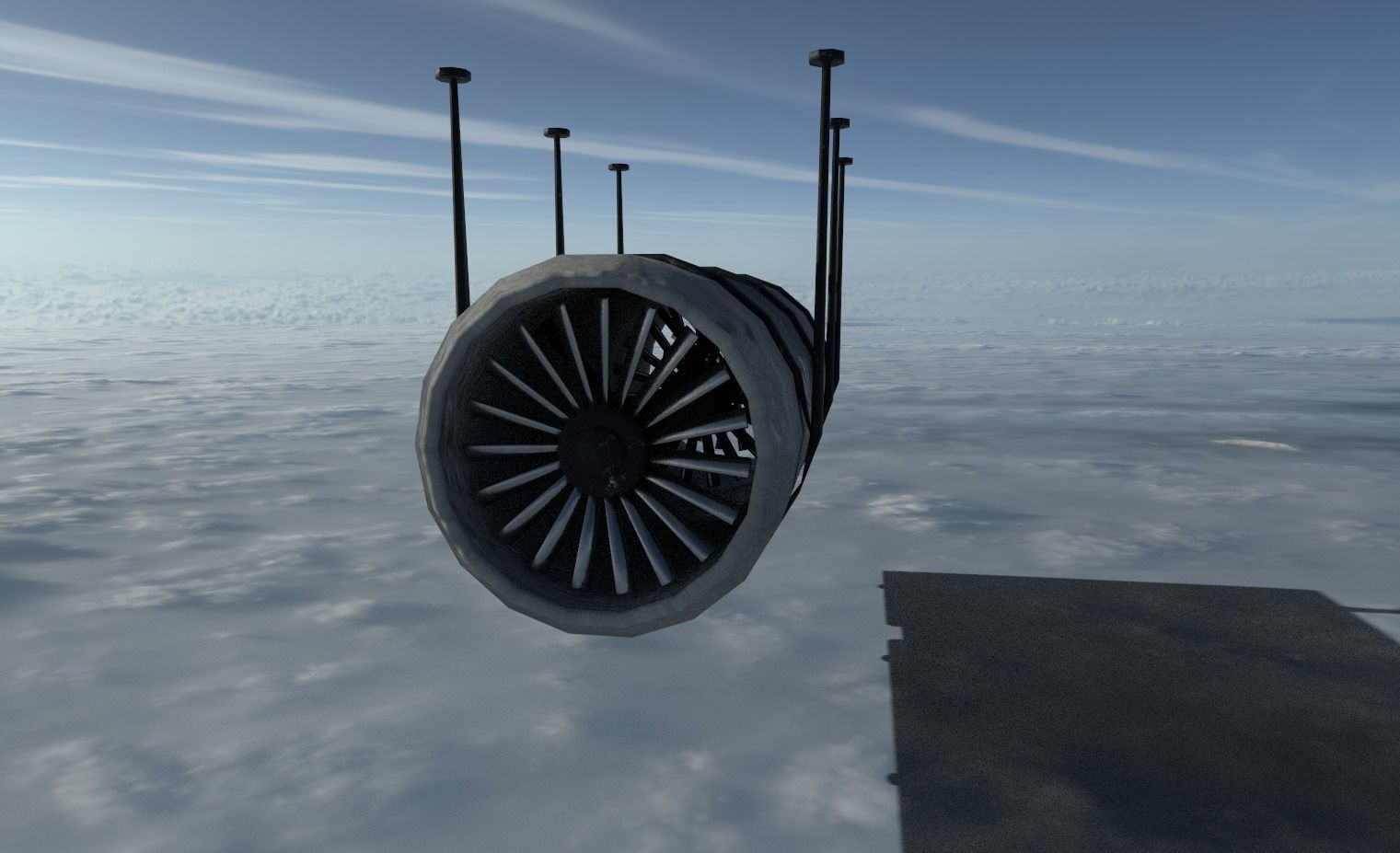 Tunnel Ventilation Fan Model Low-poly 3D model_4