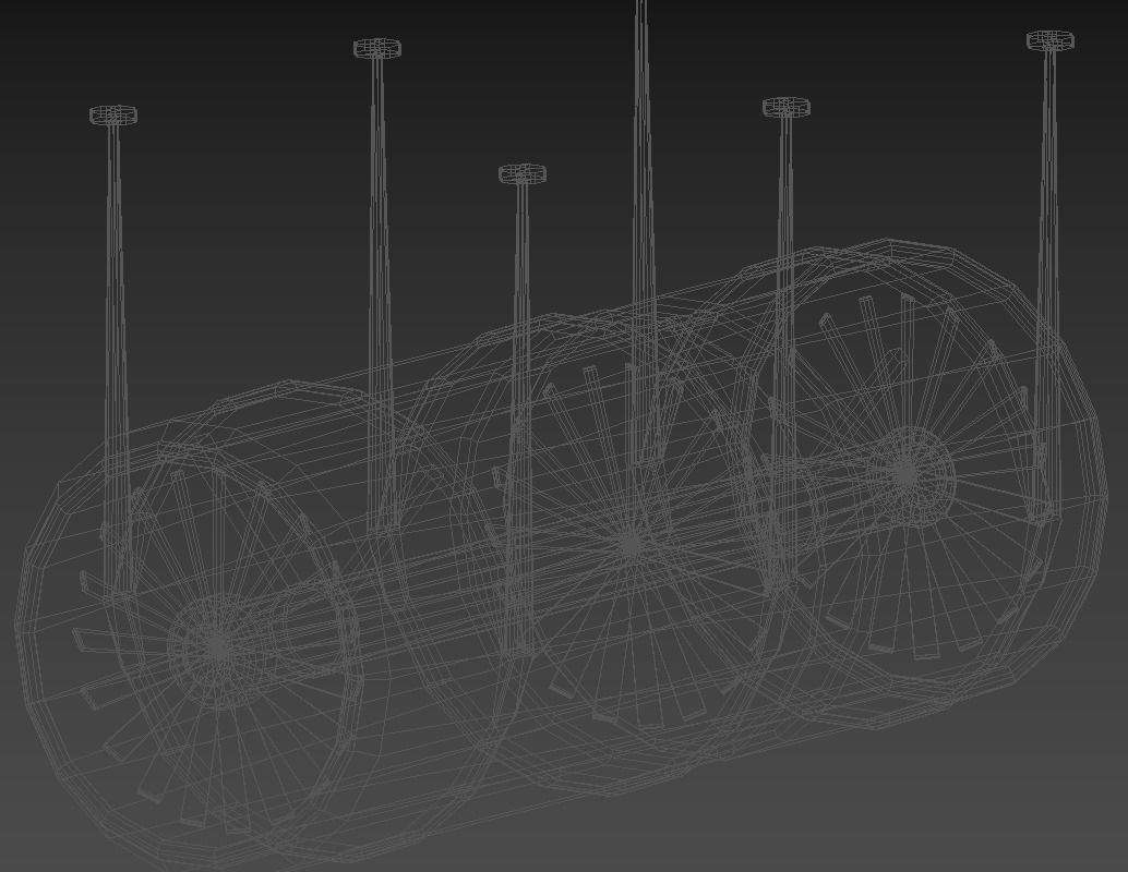 Tunnel Ventilation Fan Model Low-poly 3D model_6