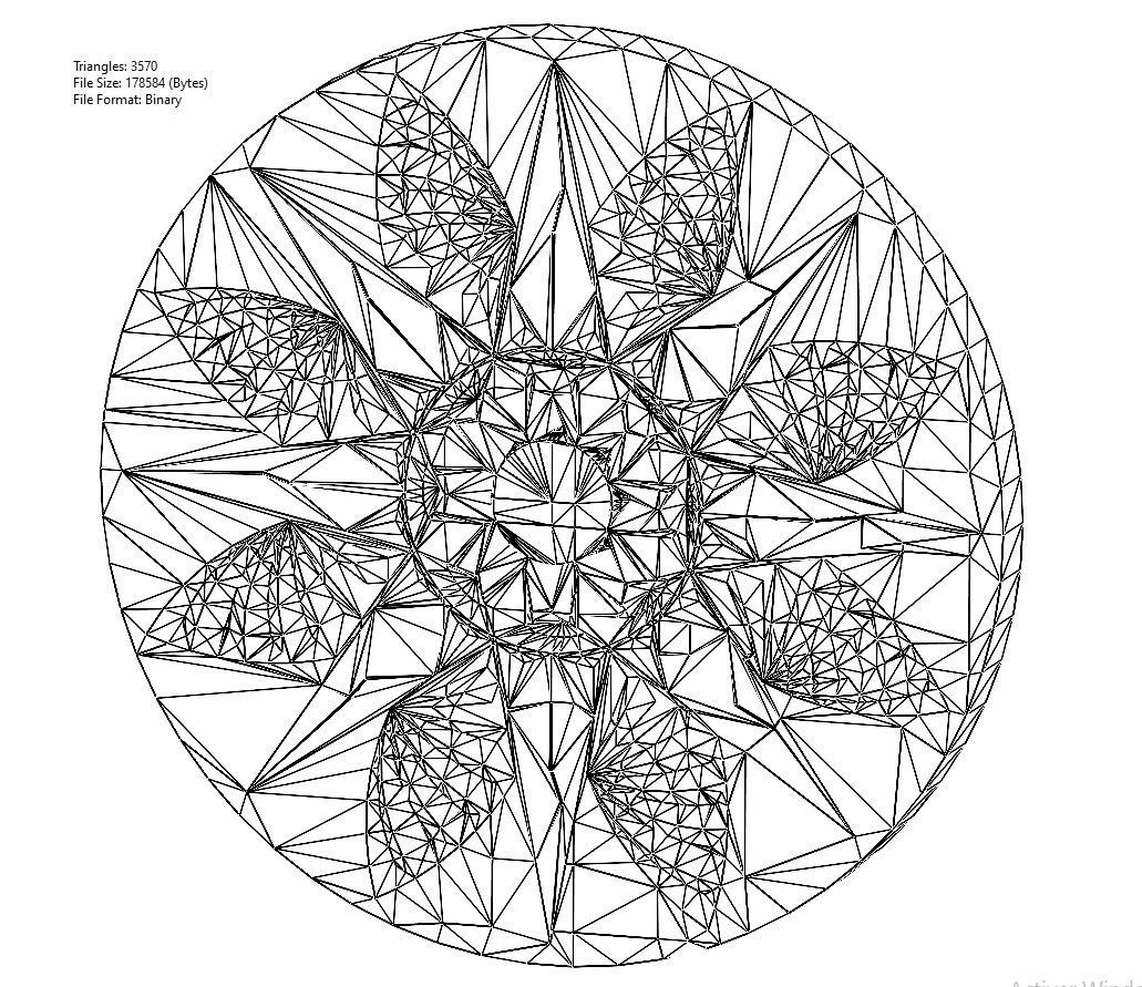 Round floral wood or plaster ornament 3D print model_13