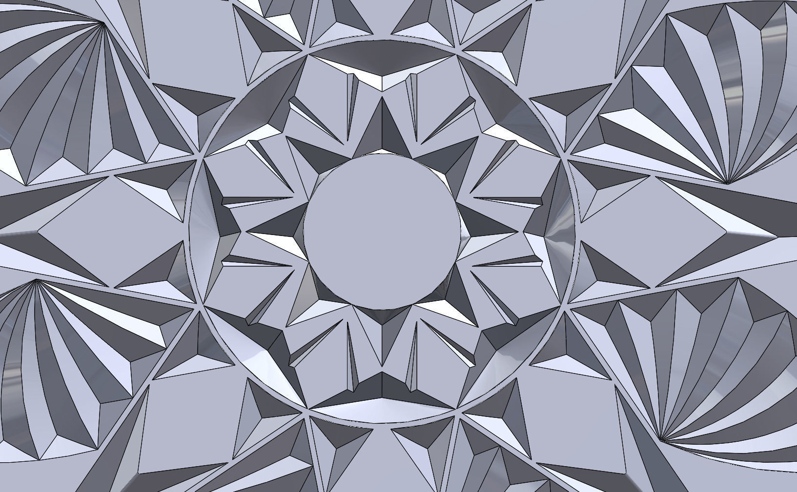 Round floral wood or plaster ornament 3D print model_11