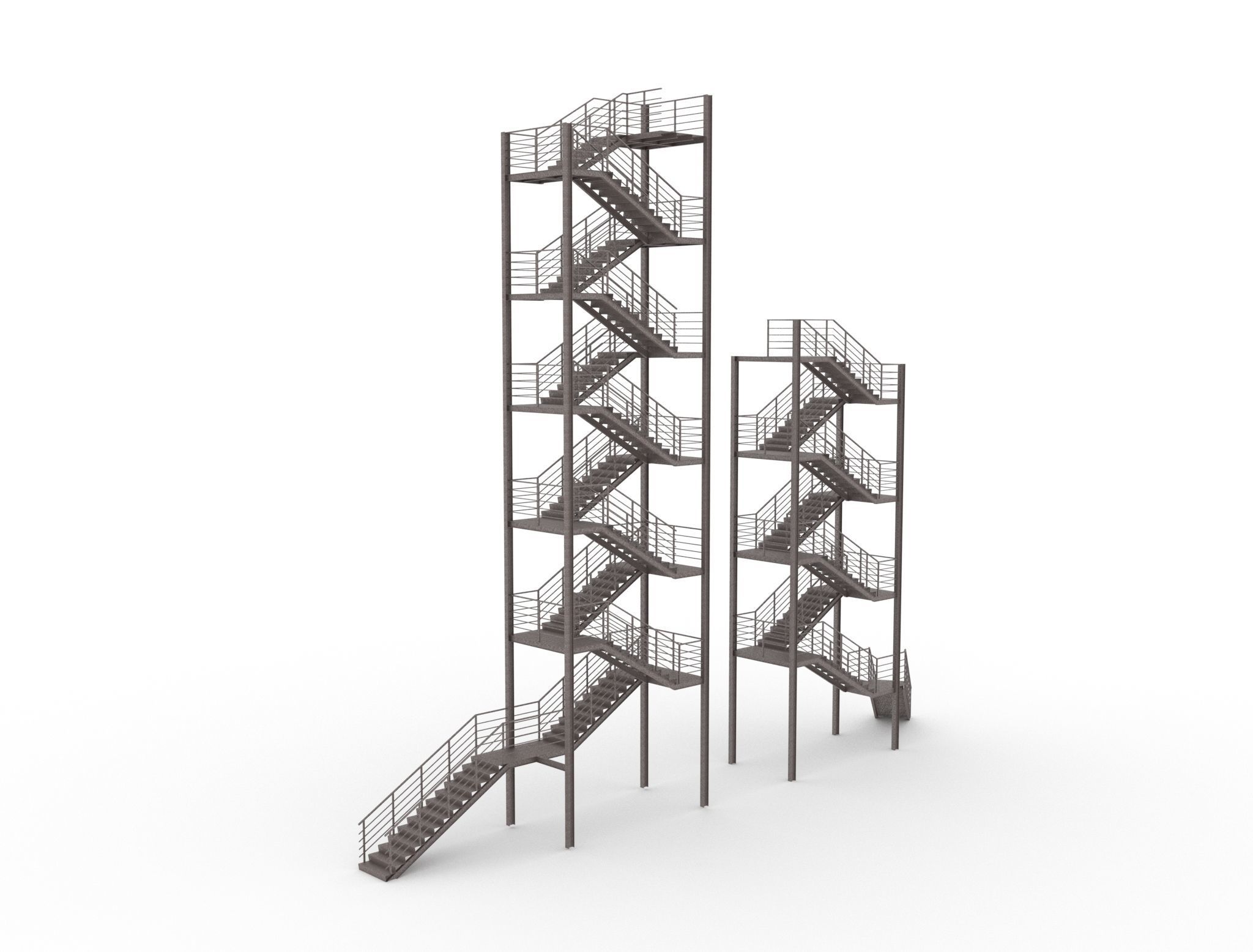Metal stairs 3D model_9