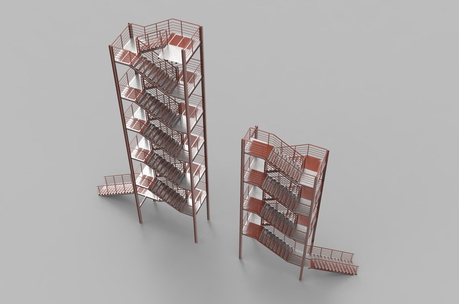 Metal stairs 3D model_5