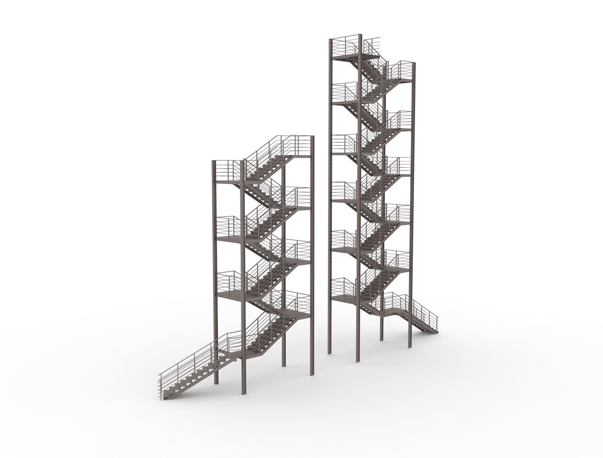 Metal stairs 3D model_10