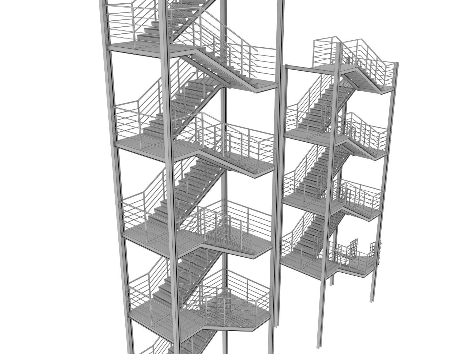 Metal stairs 3D model_12