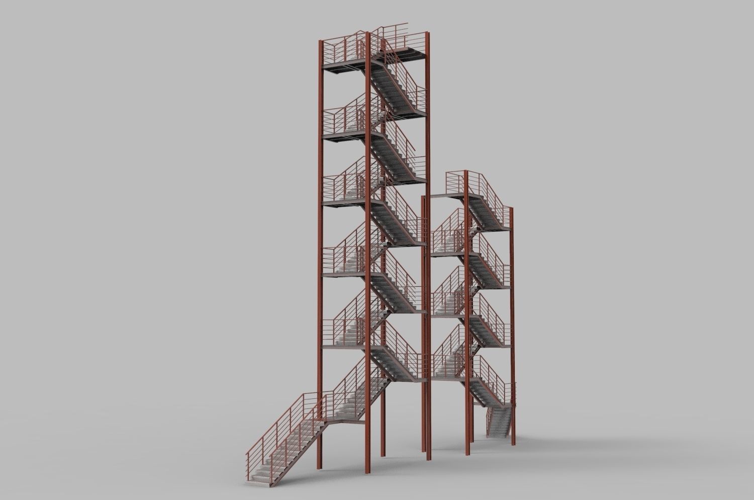 Metal stairs 3D model_6