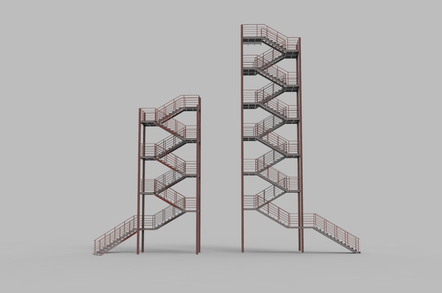Metal stairs 3D model_7