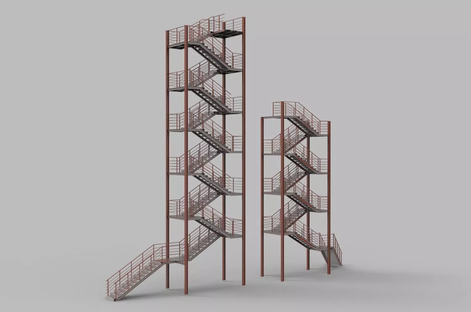 Metal stairs 3D model_0