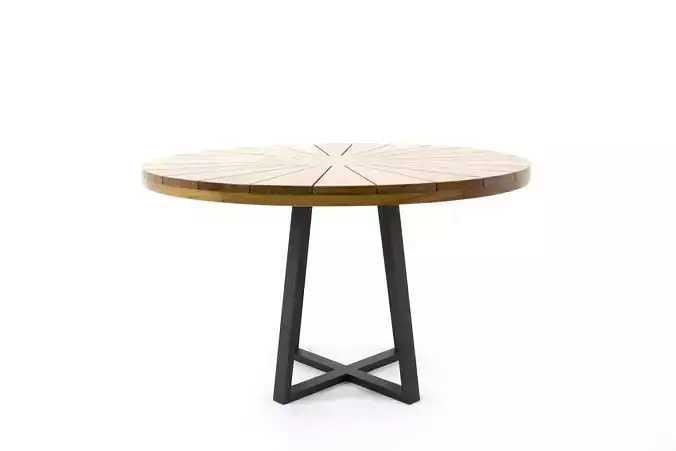 TABLE round with legs and wooden top