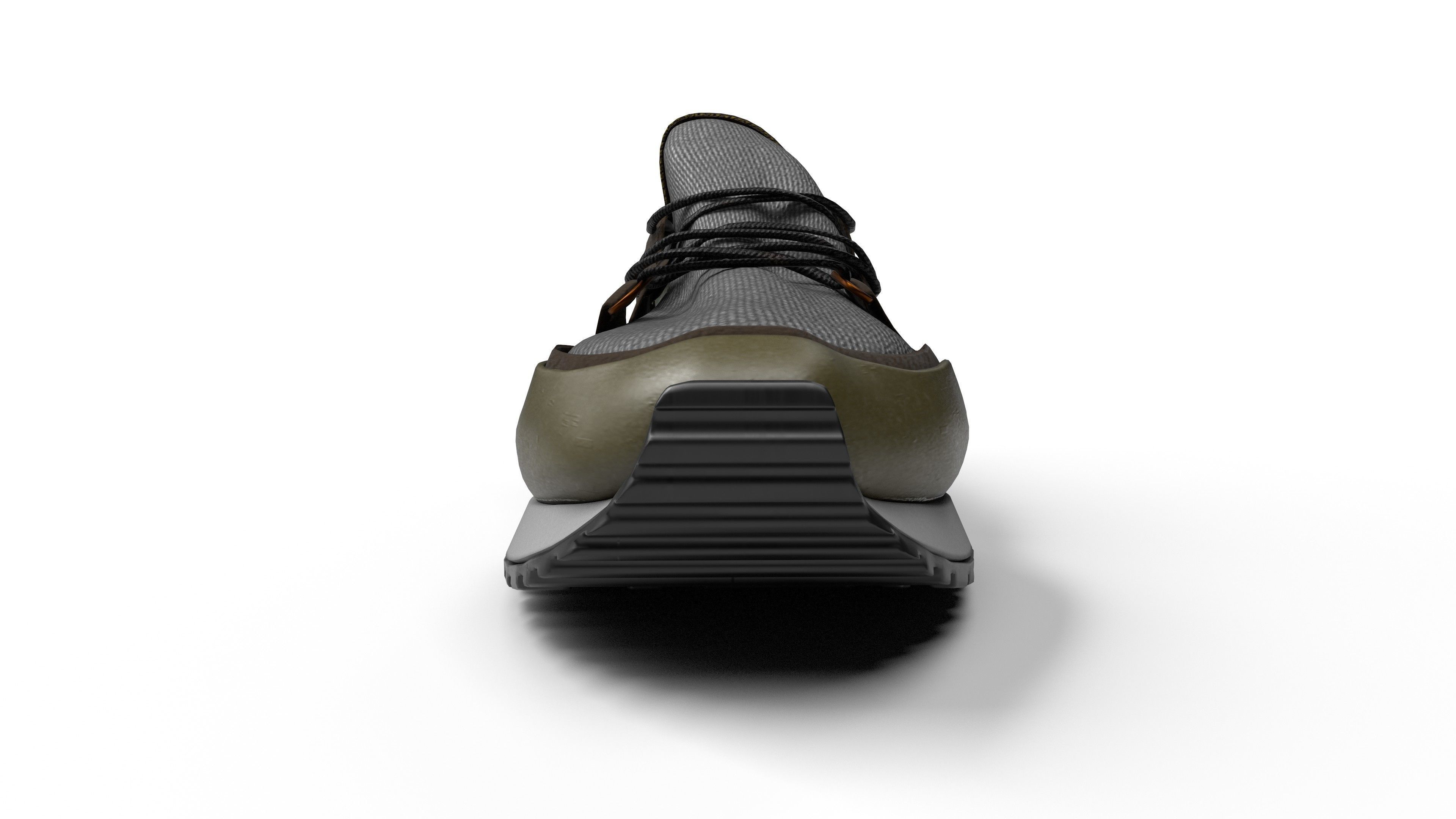 Sneaker pair of shoes with camouflage design 3D model_6