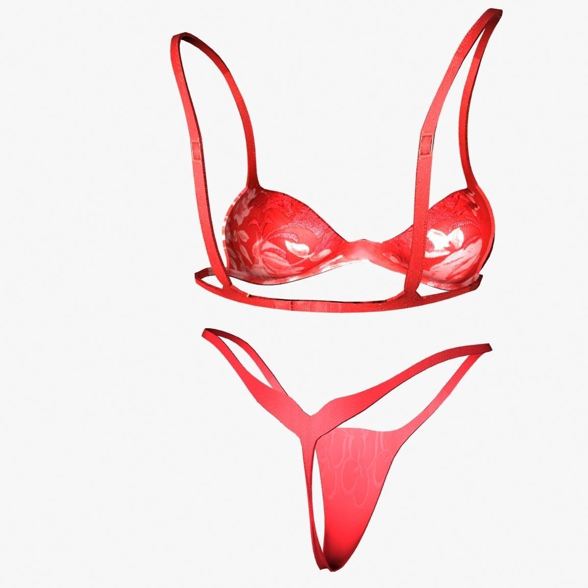 Female Lingerie Set Low-poly 3D model_3