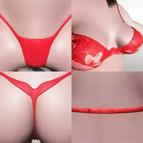 Female Lingerie Set Low-poly 3D model Female Lingerie Set Low-poly 3D model