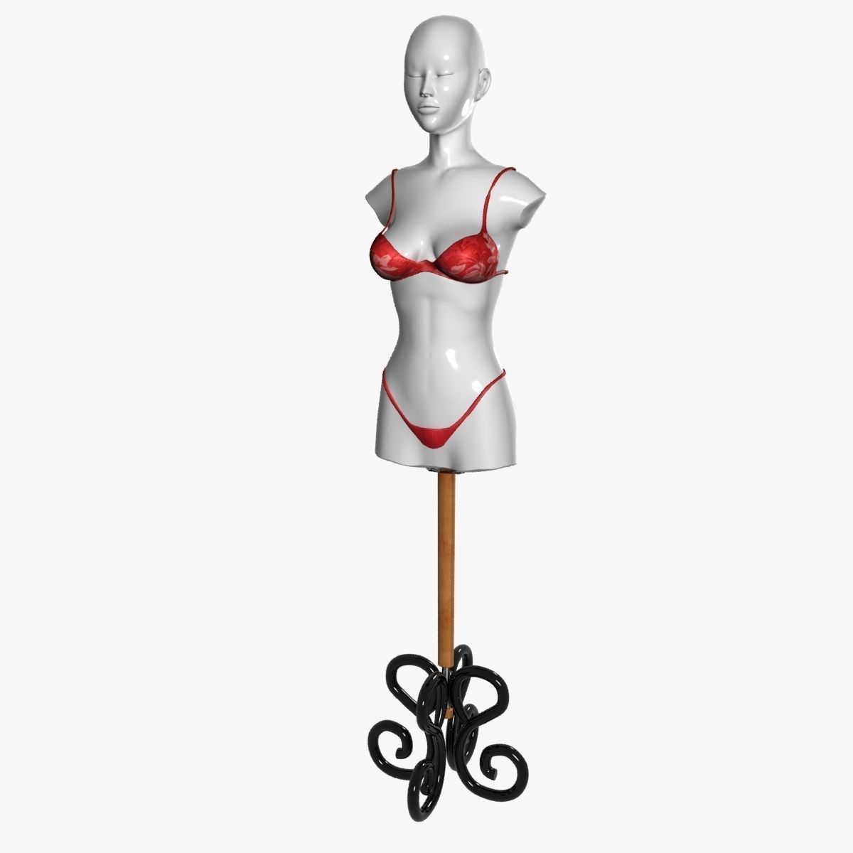 Female Lingerie Set Low-poly 3D model_2