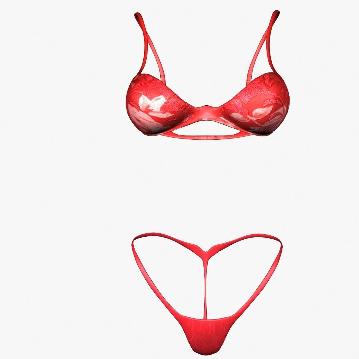 Female Lingerie Set Low-poly 3D model_1