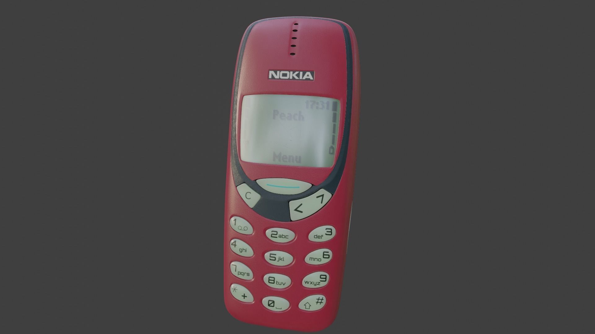 Nokia 3310 Red 3D model_2