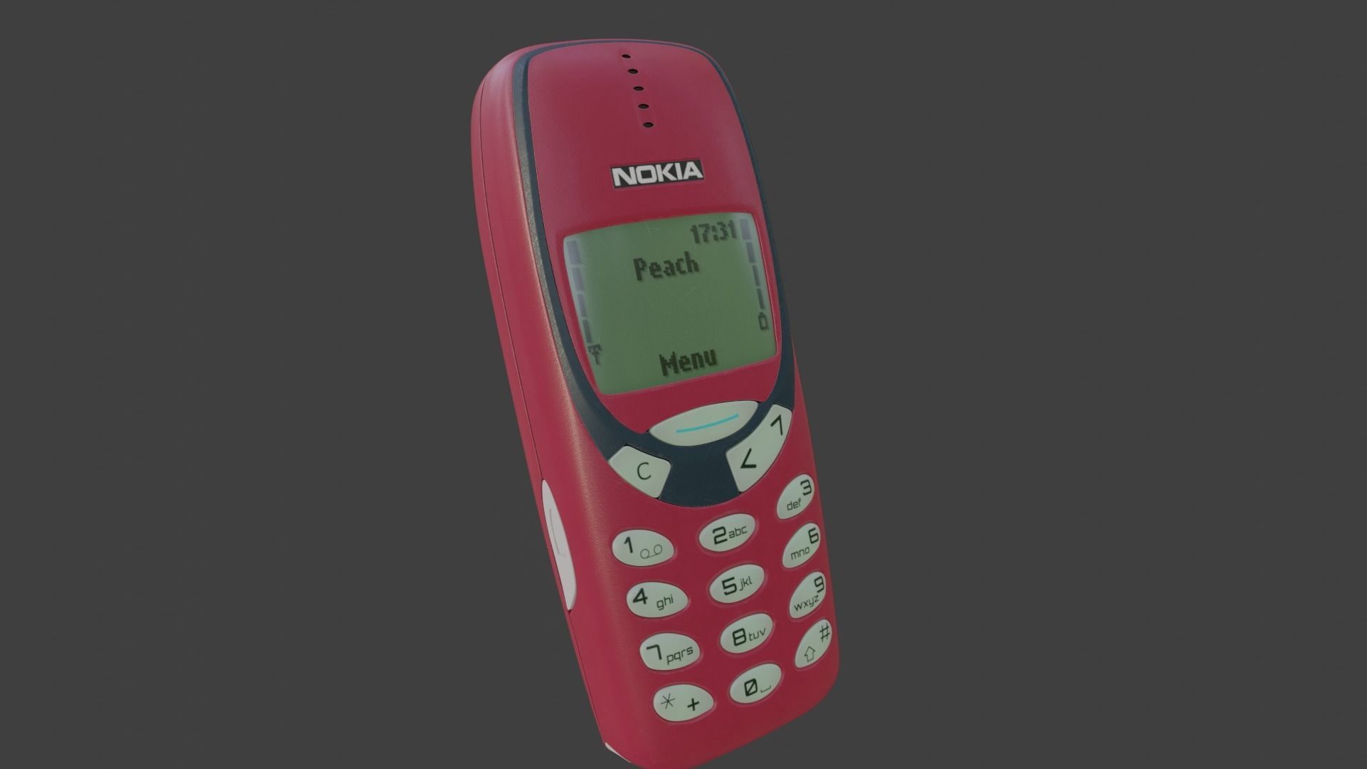 Nokia 3310 Red 3D model_3