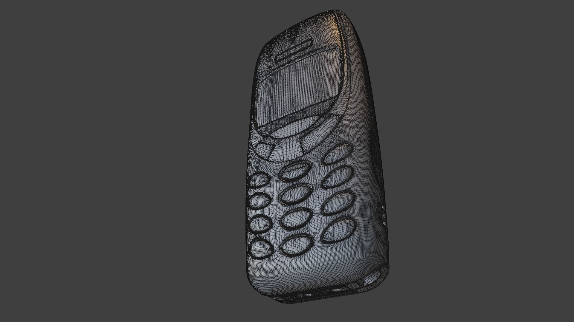 Nokia 3310 Red 3D model_4