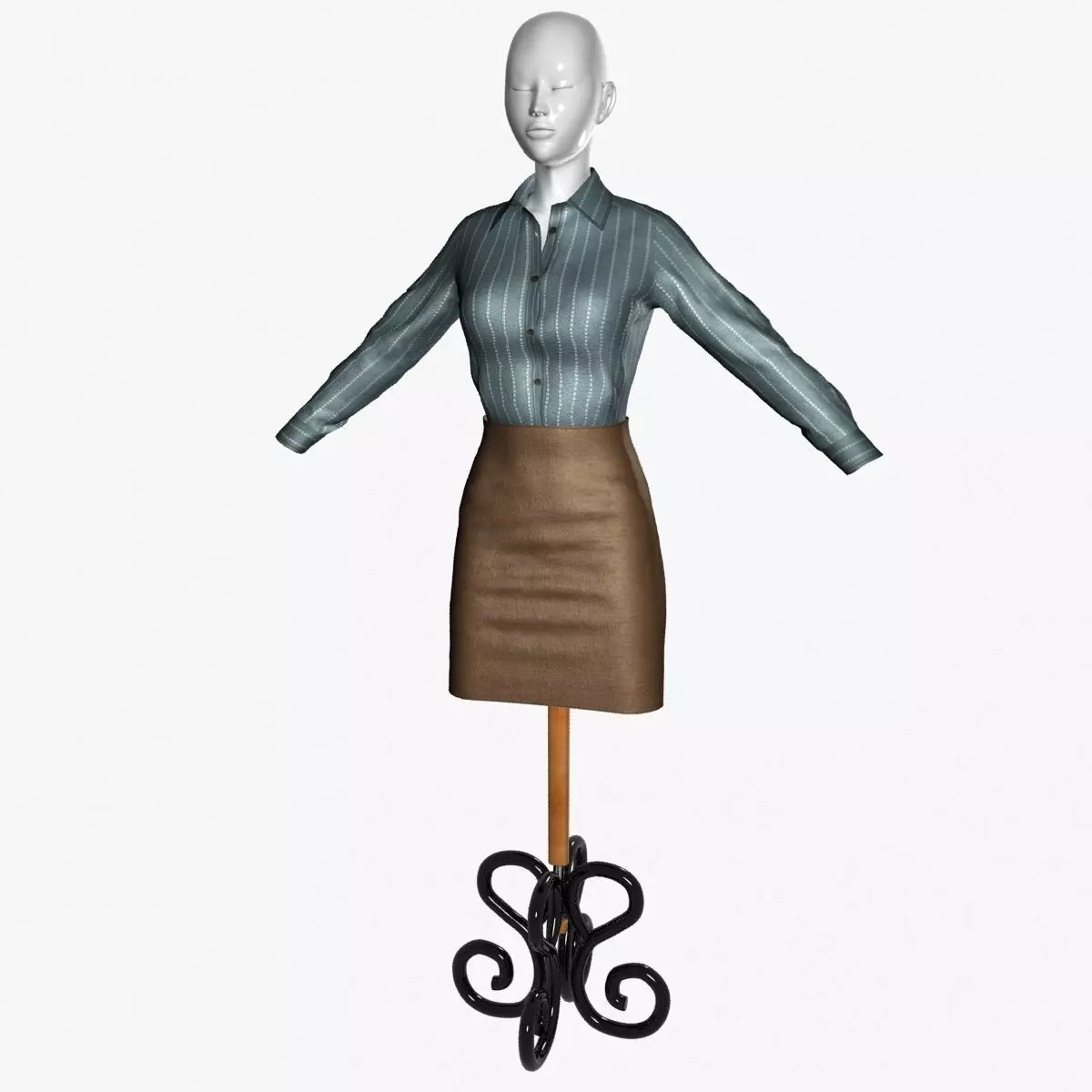 Formal Business Secretary Woman Clothes Low-poly 3D model