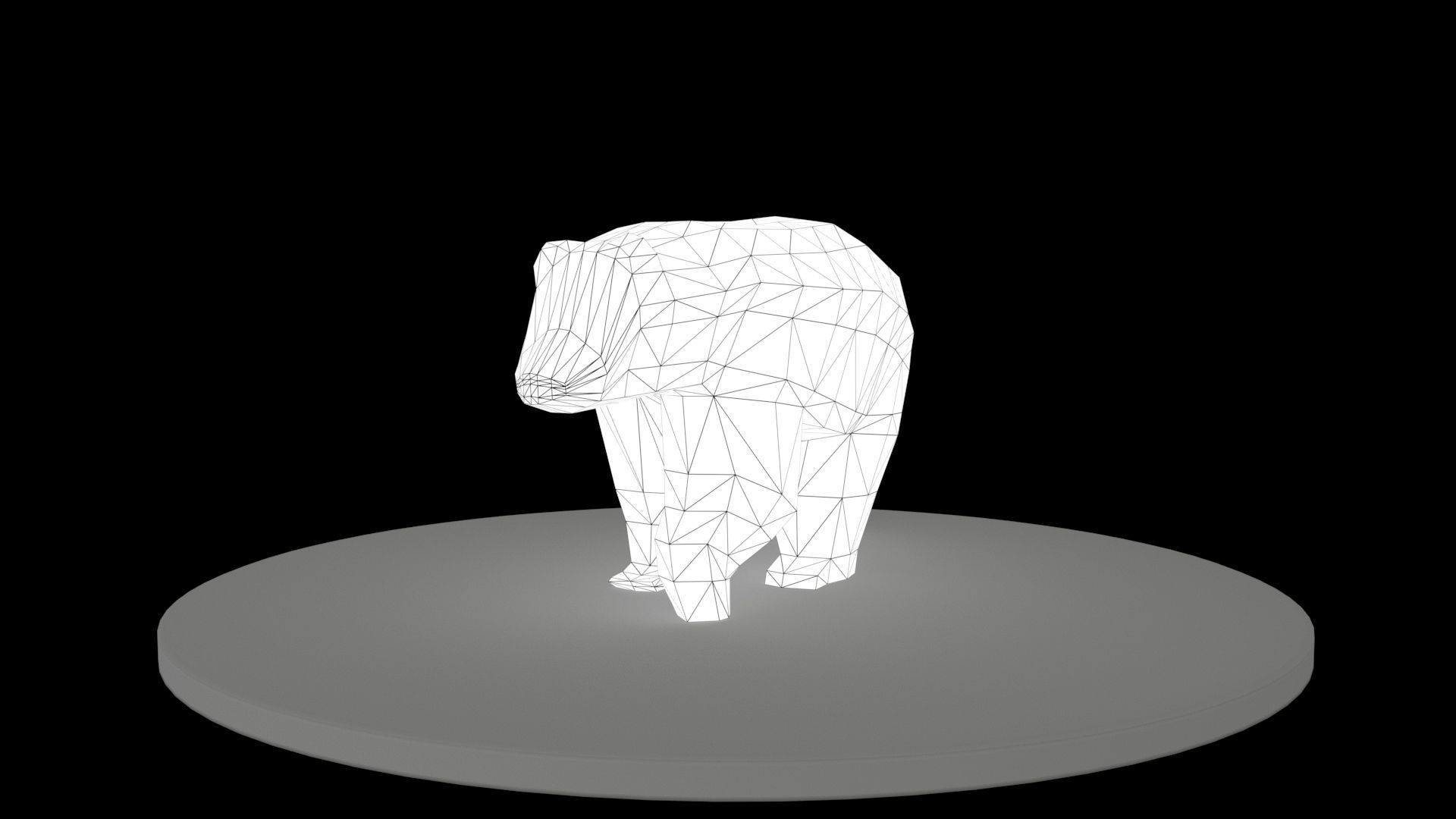 Bear Lowpolygon  Low-poly 3D model_6