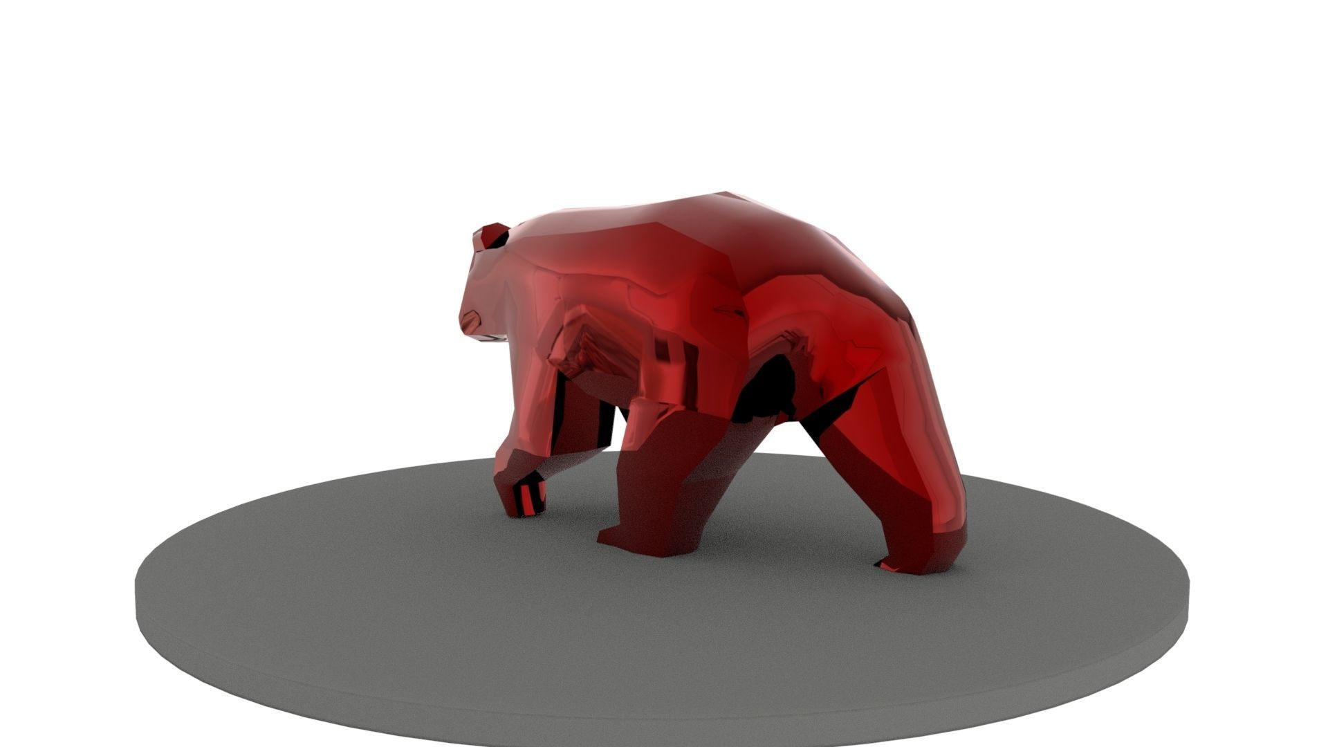 Bear Lowpolygon  Low-poly 3D model_3