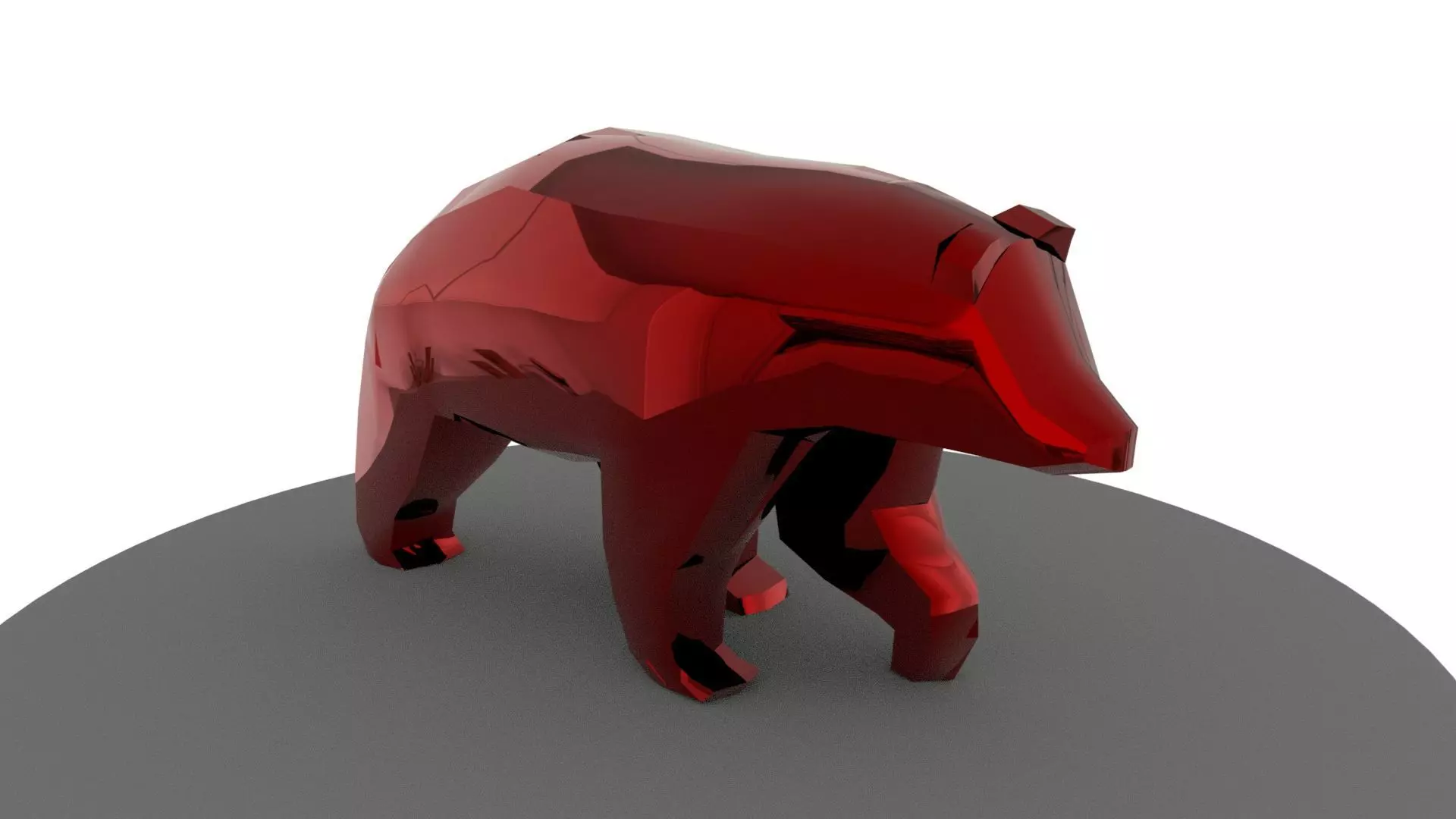 Bear Lowpolygon  Low-poly 3D model_0