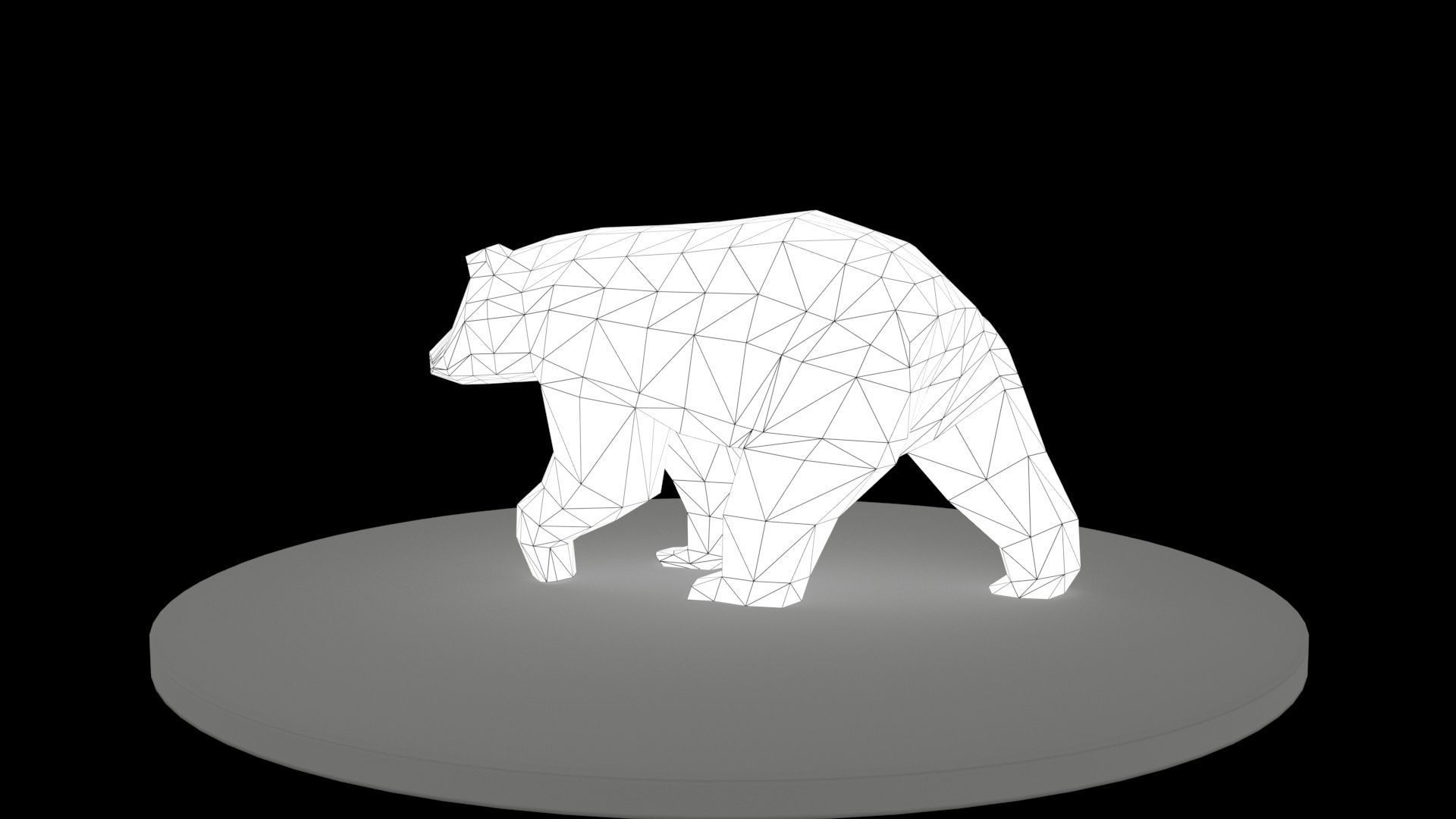 Bear Lowpolygon  Low-poly 3D model_8