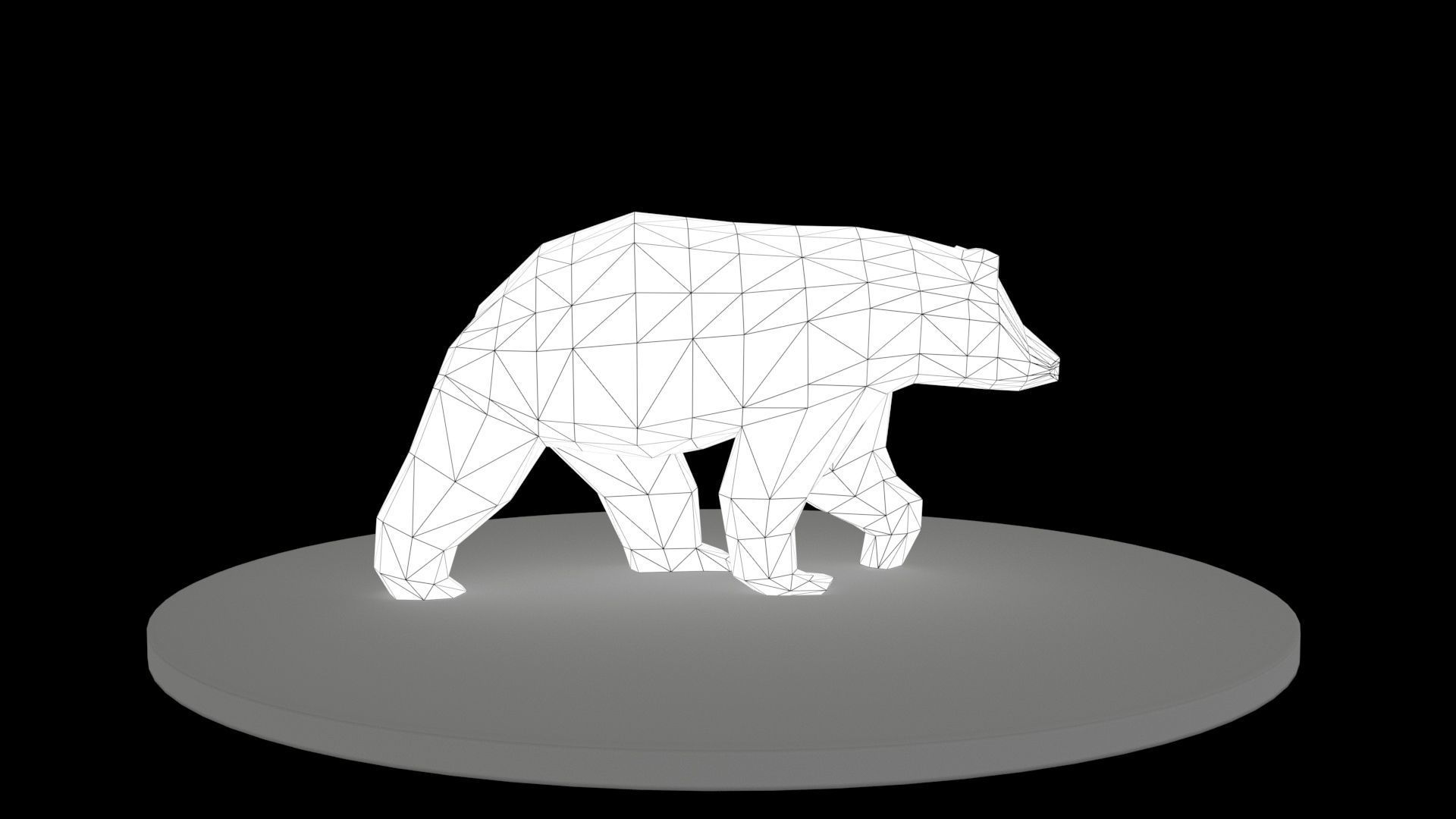 Bear Lowpolygon  Low-poly 3D model_7