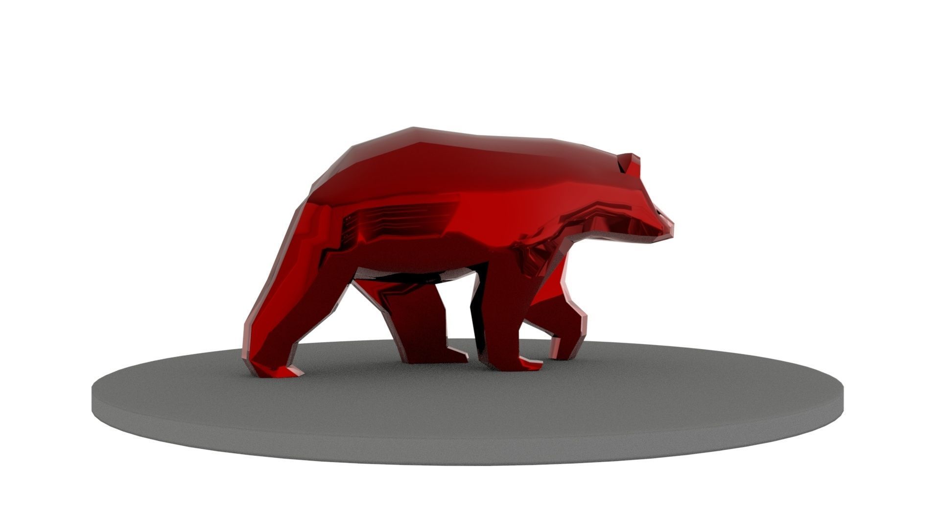 Bear Lowpolygon  Low-poly 3D model_2
