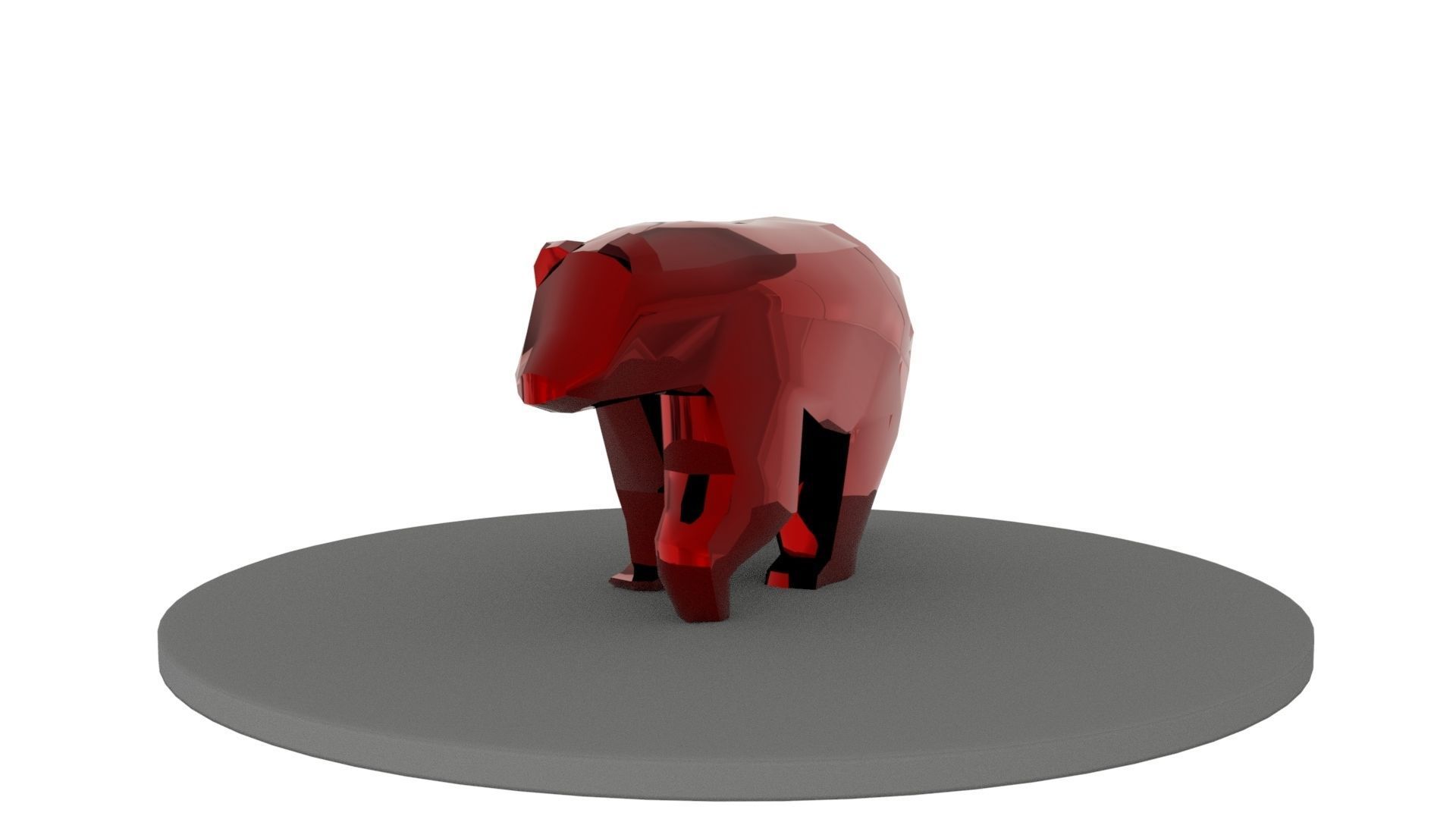 Bear Lowpolygon  Low-poly 3D model_5
