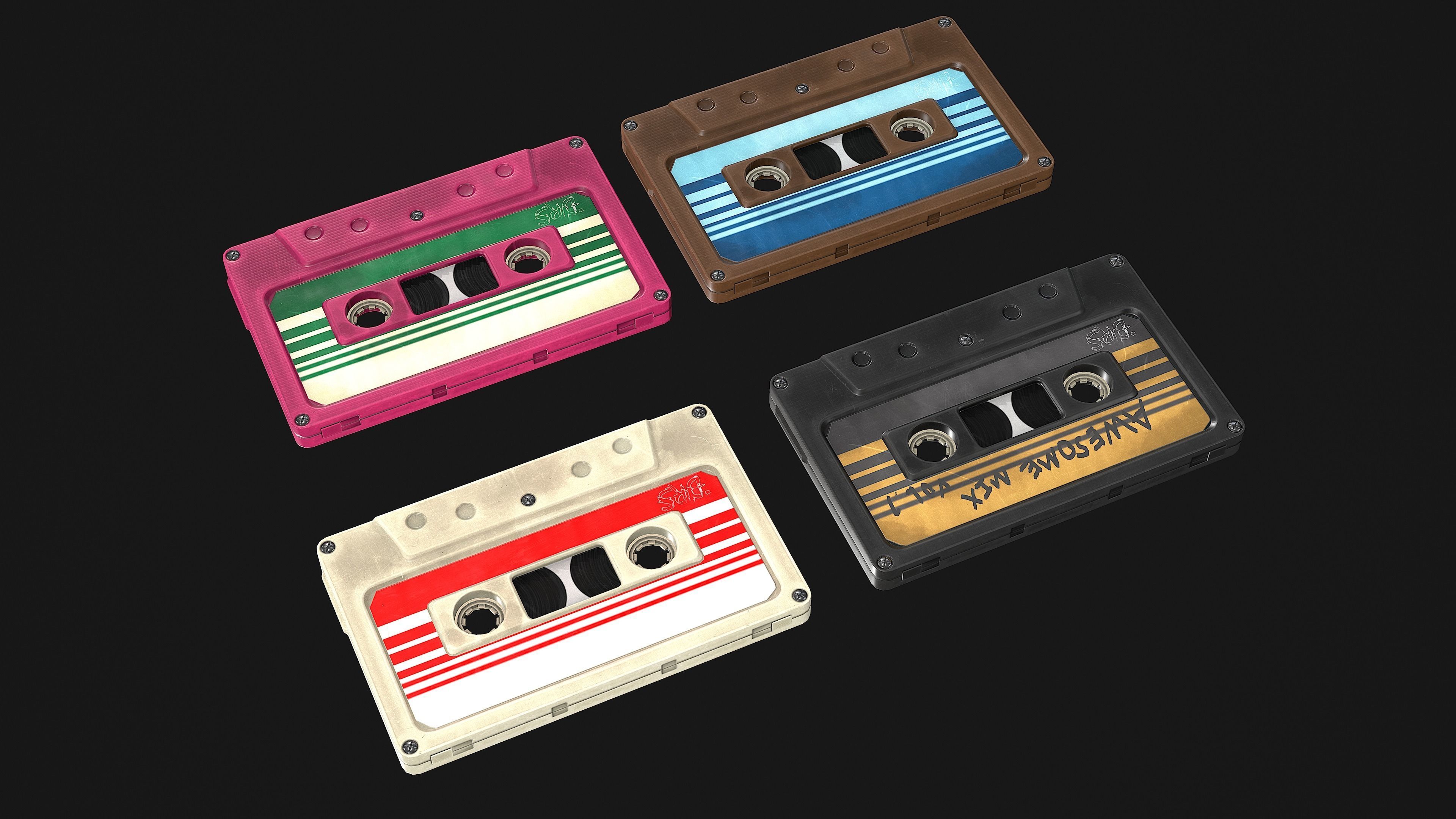 Cassette awesome mix vol drs Low-poly 3D model_5