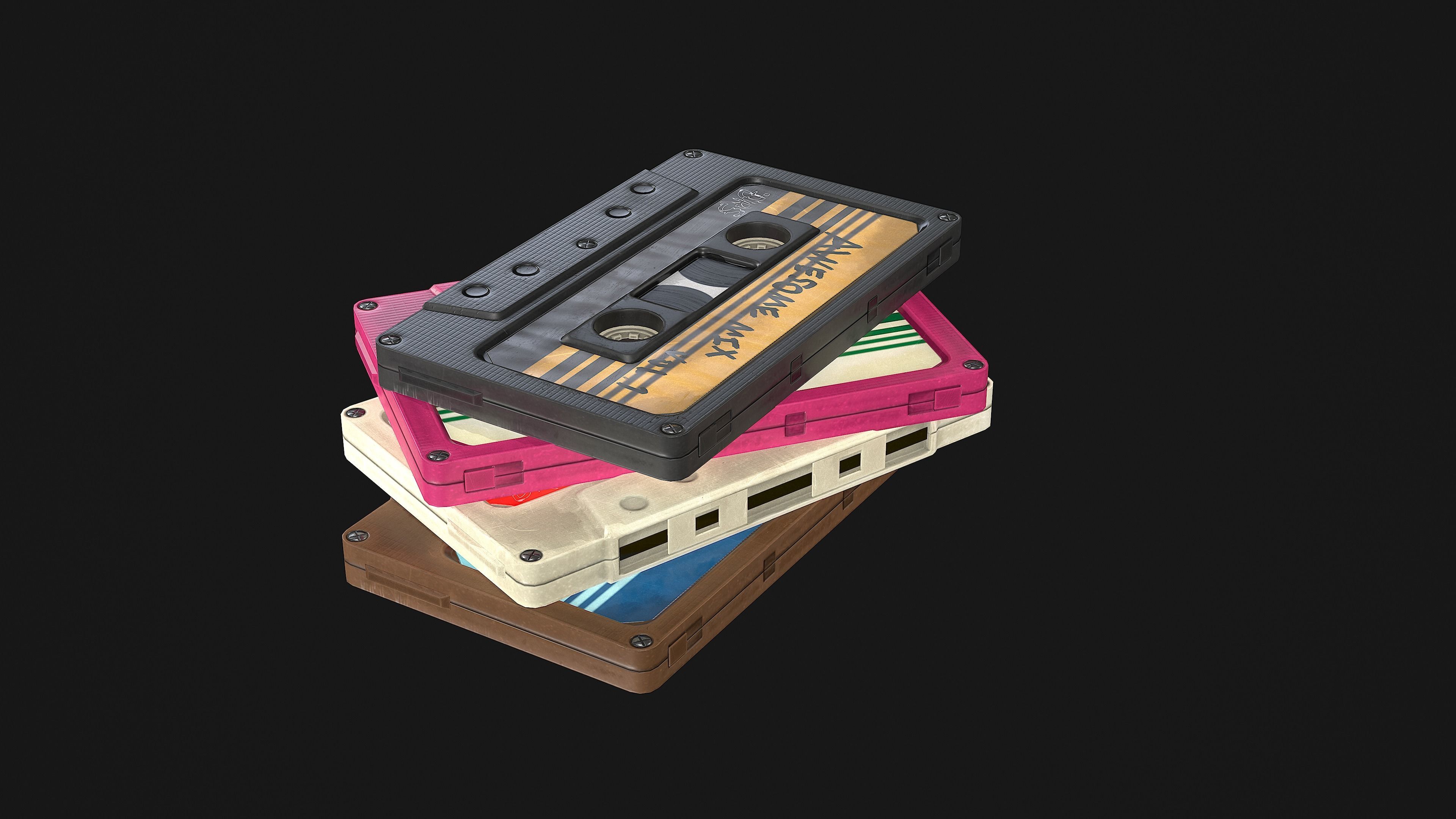 Cassette awesome mix vol drs Low-poly 3D model_6