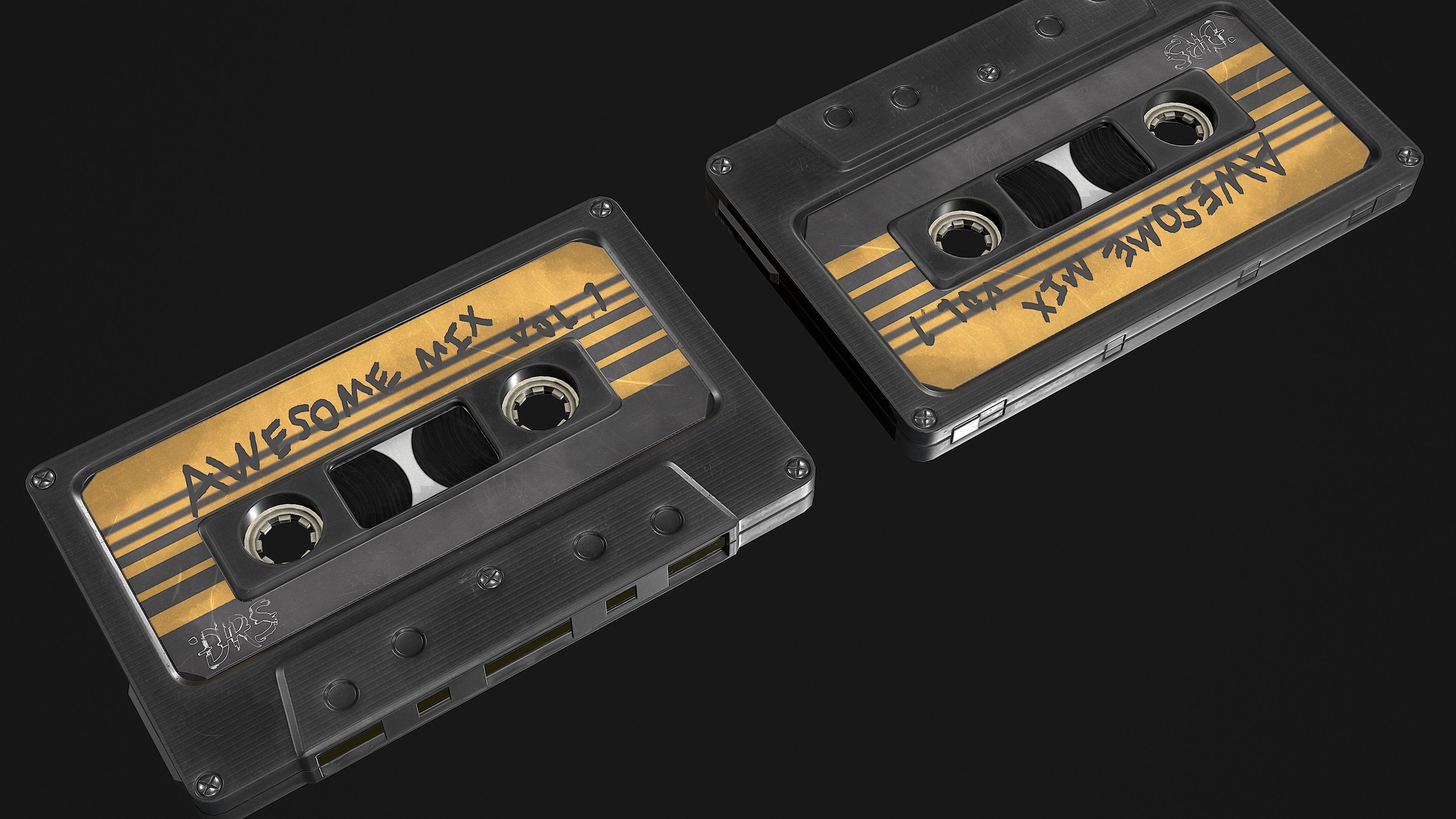 Cassette awesome mix vol drs Low-poly 3D model_4