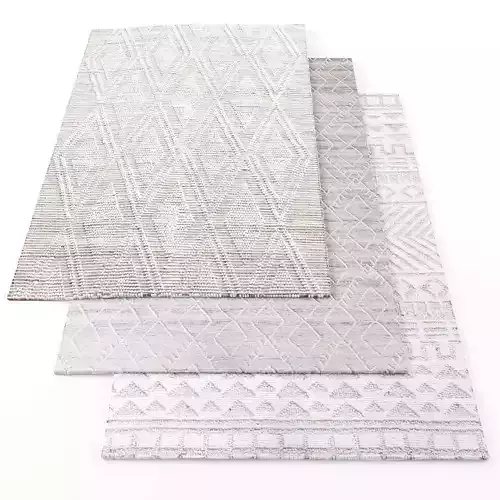 Rugs-773 three rugs with geometric patterns