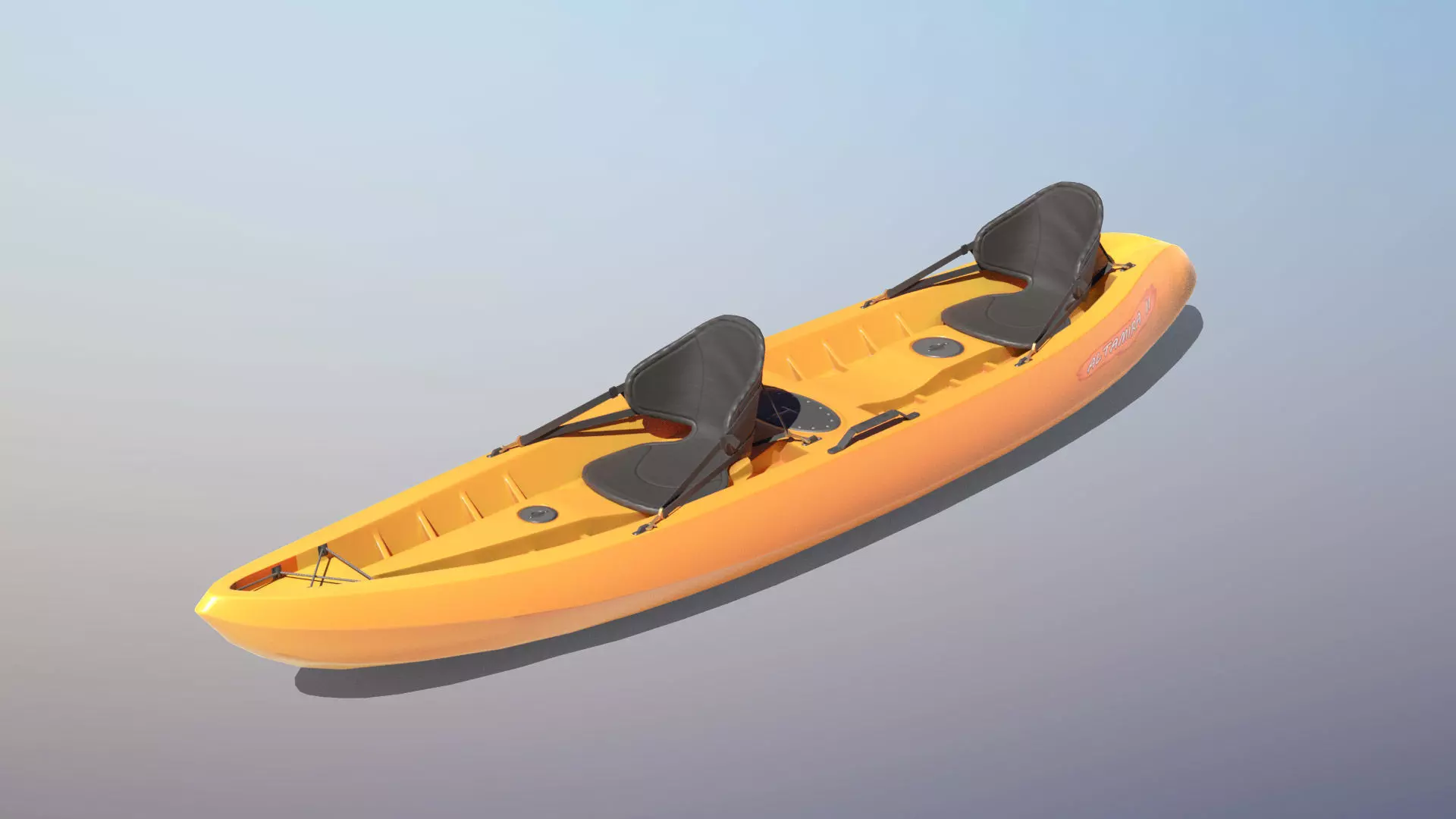 Lifeguard Rescue Kayak Low-poly 3D model_0