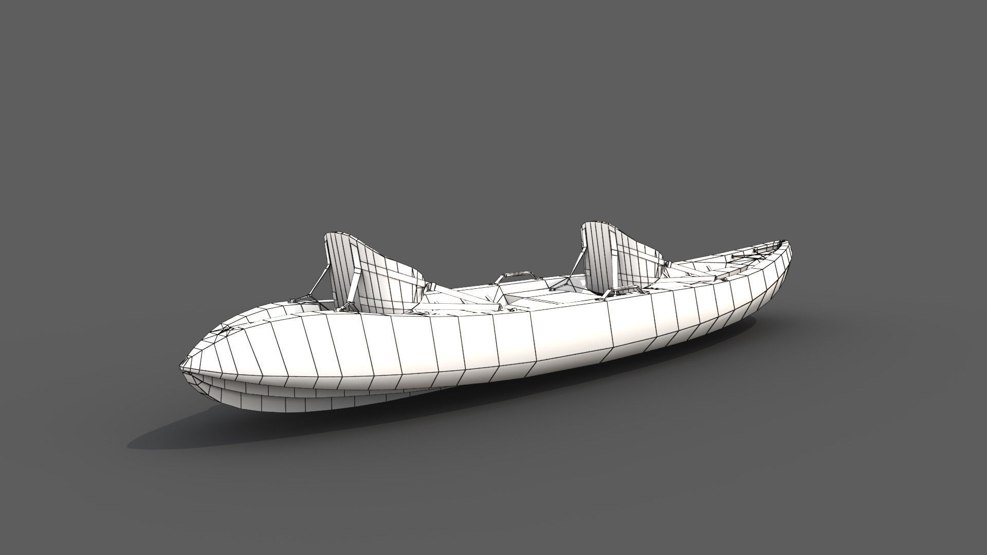 Lifeguard Rescue Kayak Low-poly 3D model_5
