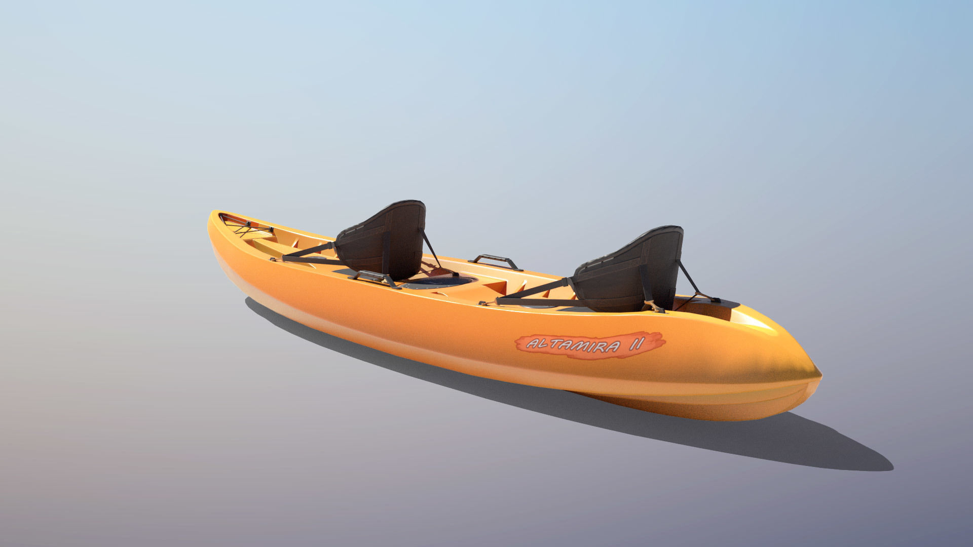 Lifeguard Rescue Kayak Low-poly 3D model_2