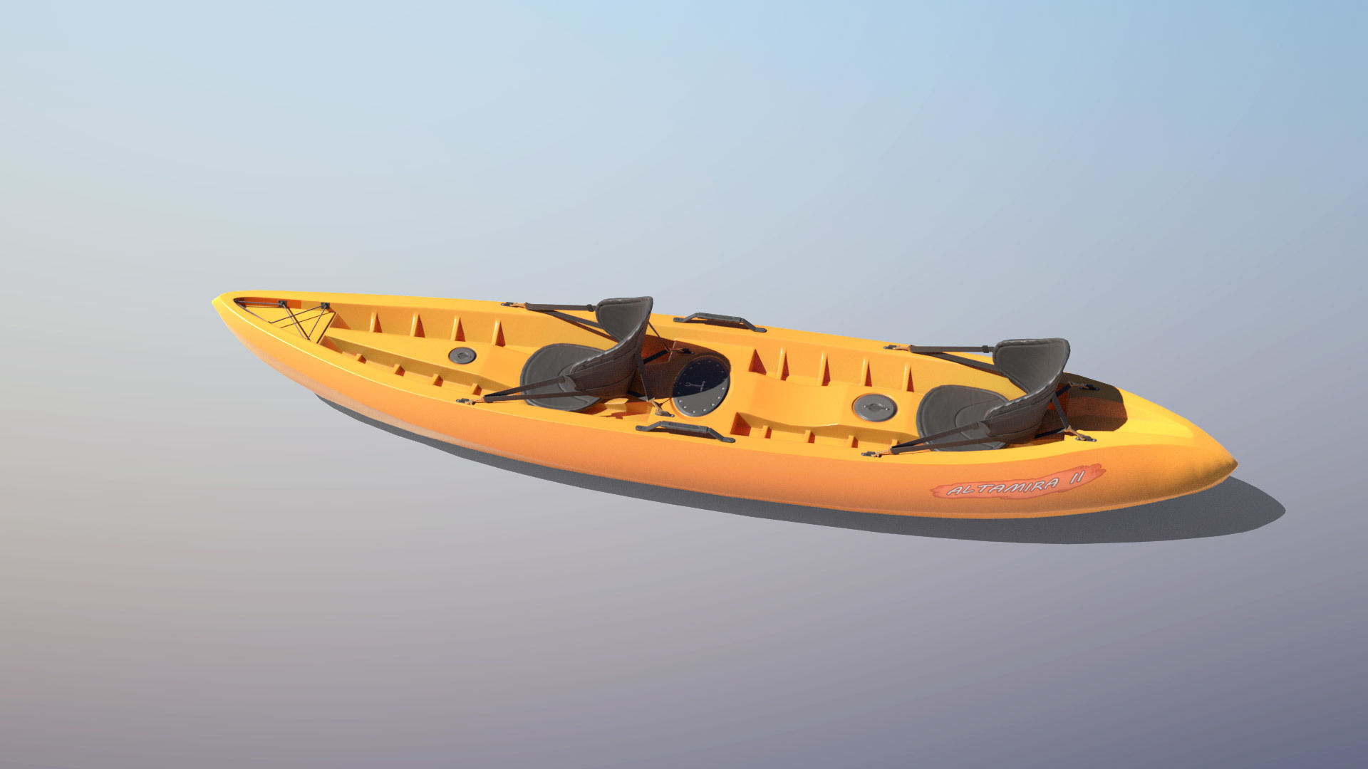 Lifeguard Rescue Kayak Low-poly 3D model_3