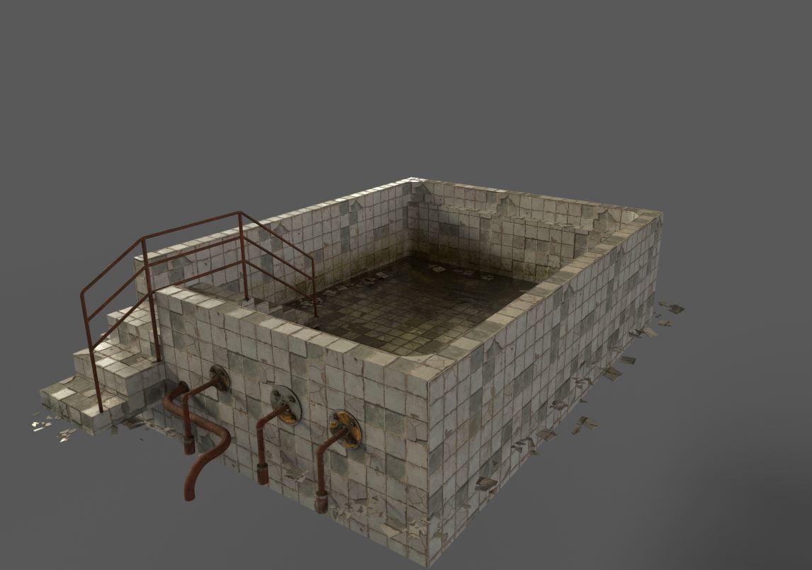 Old Worn Swimming Pool 3D model_11