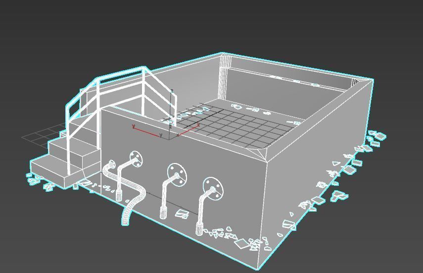 Old Worn Swimming Pool 3D model_21