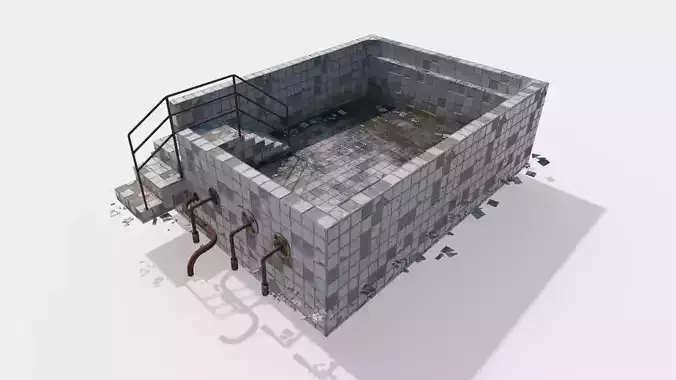 Old Worn Swimming Pool