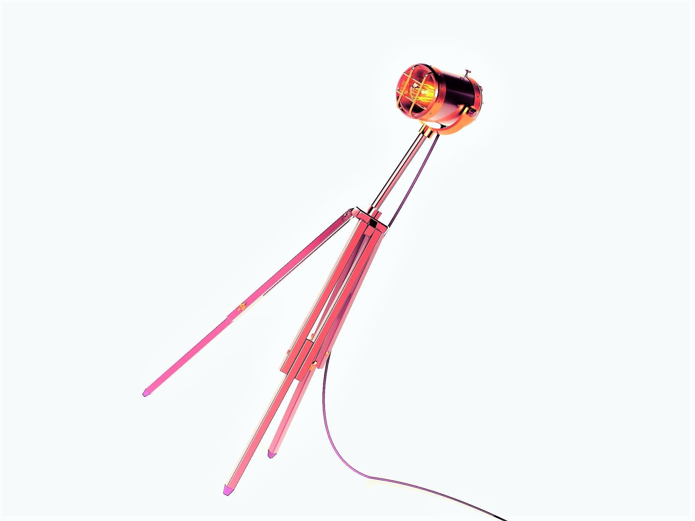 Tripod Fancy Industrial Decorative Lamp Free 3D model_3