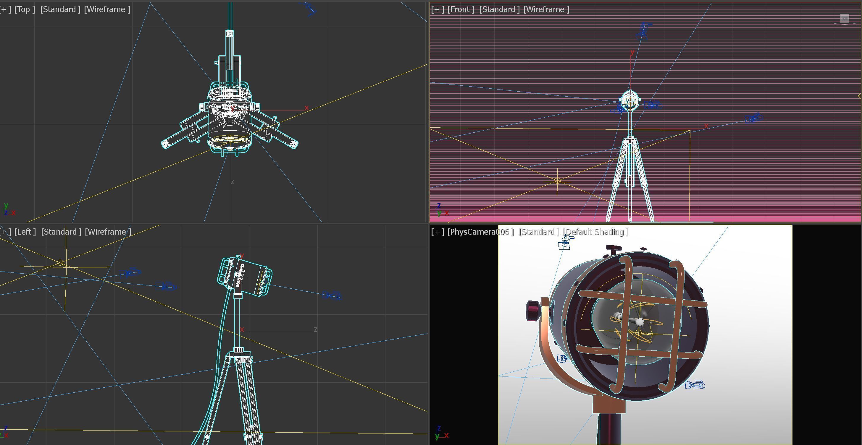 Tripod Fancy Industrial Decorative Lamp Free 3D model_7