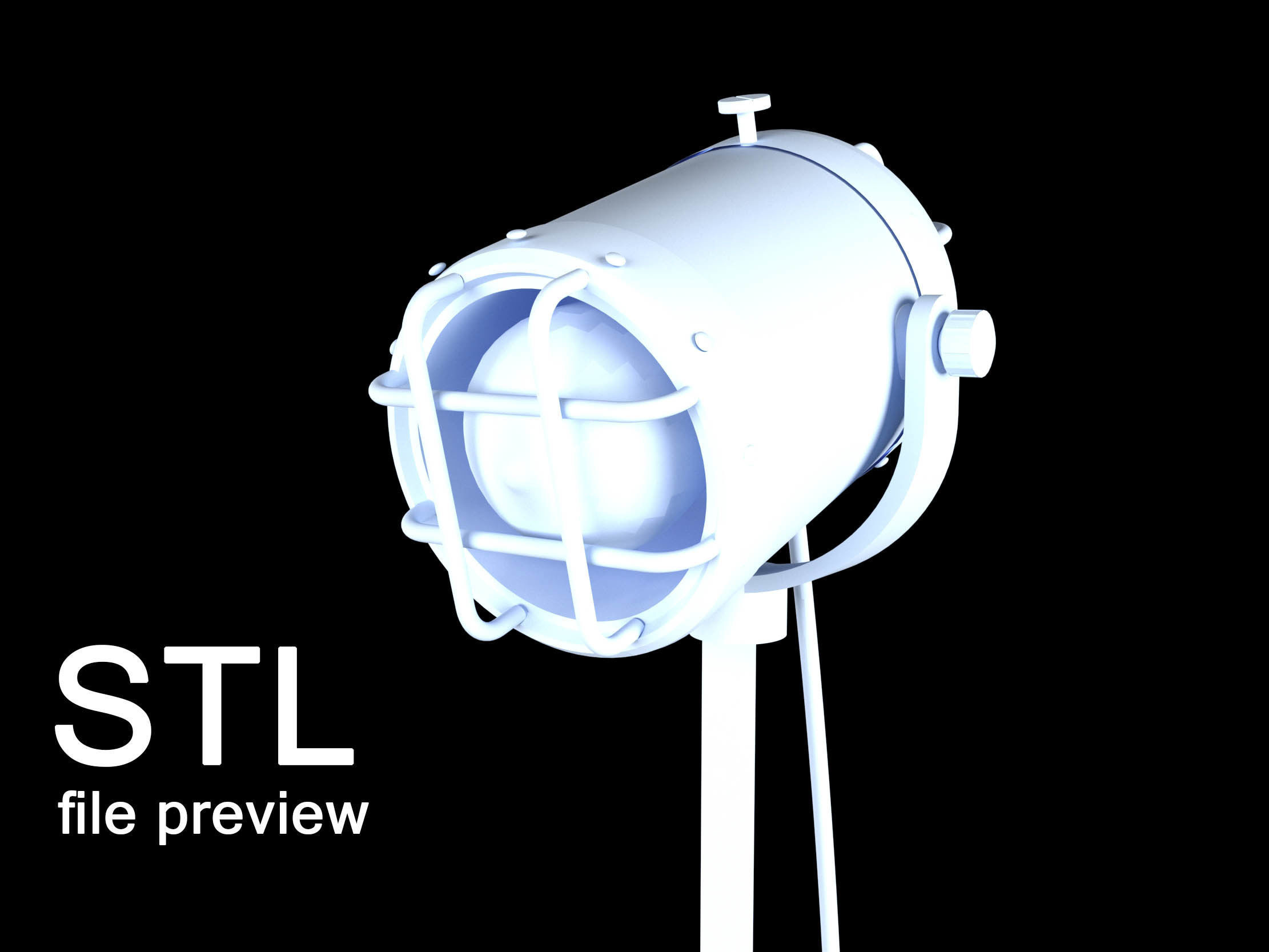 Tripod Fancy Industrial Decorative Lamp Free 3D model_1