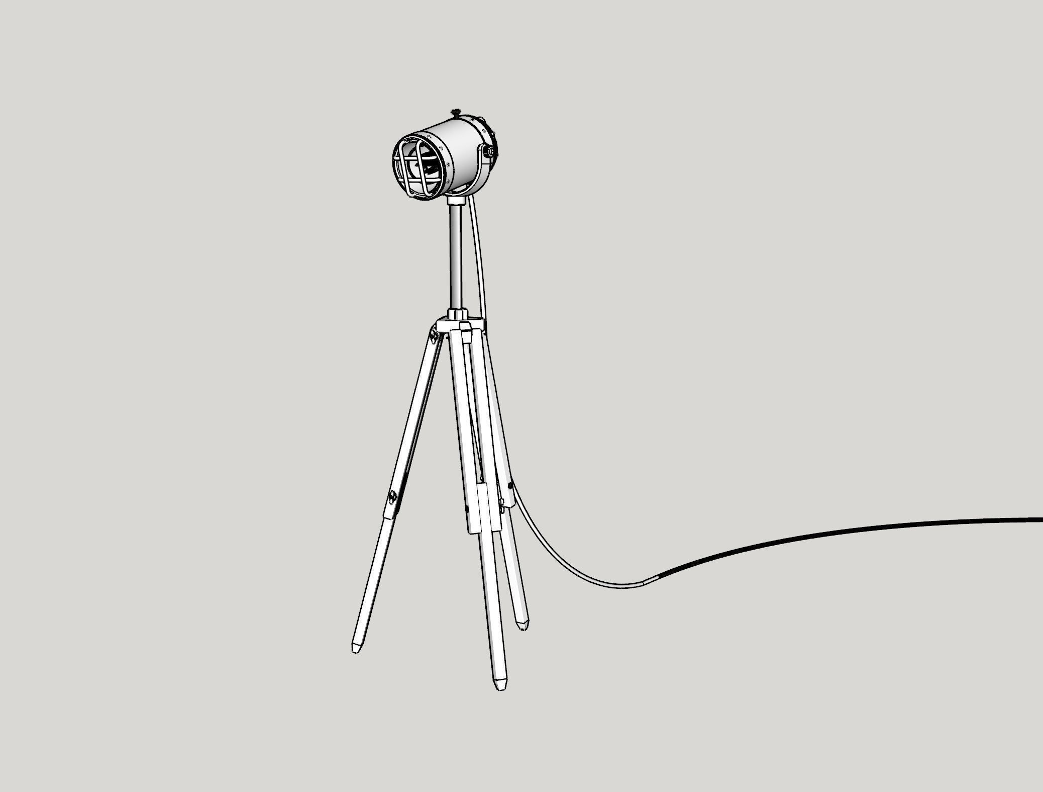 Tripod Fancy Industrial Decorative Lamp Free 3D model_6