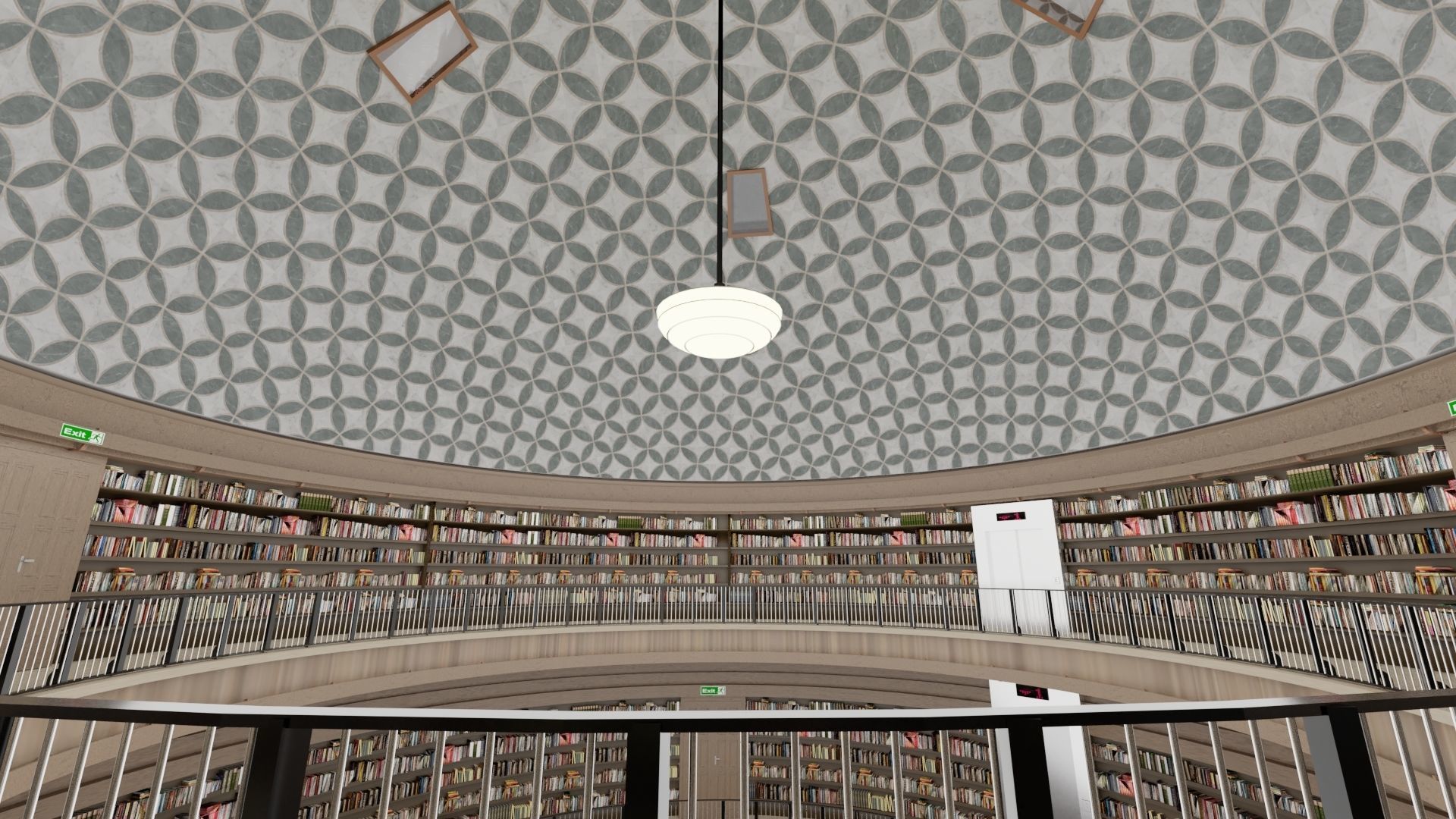 Public Library Interior Low-poly 3D model_10
