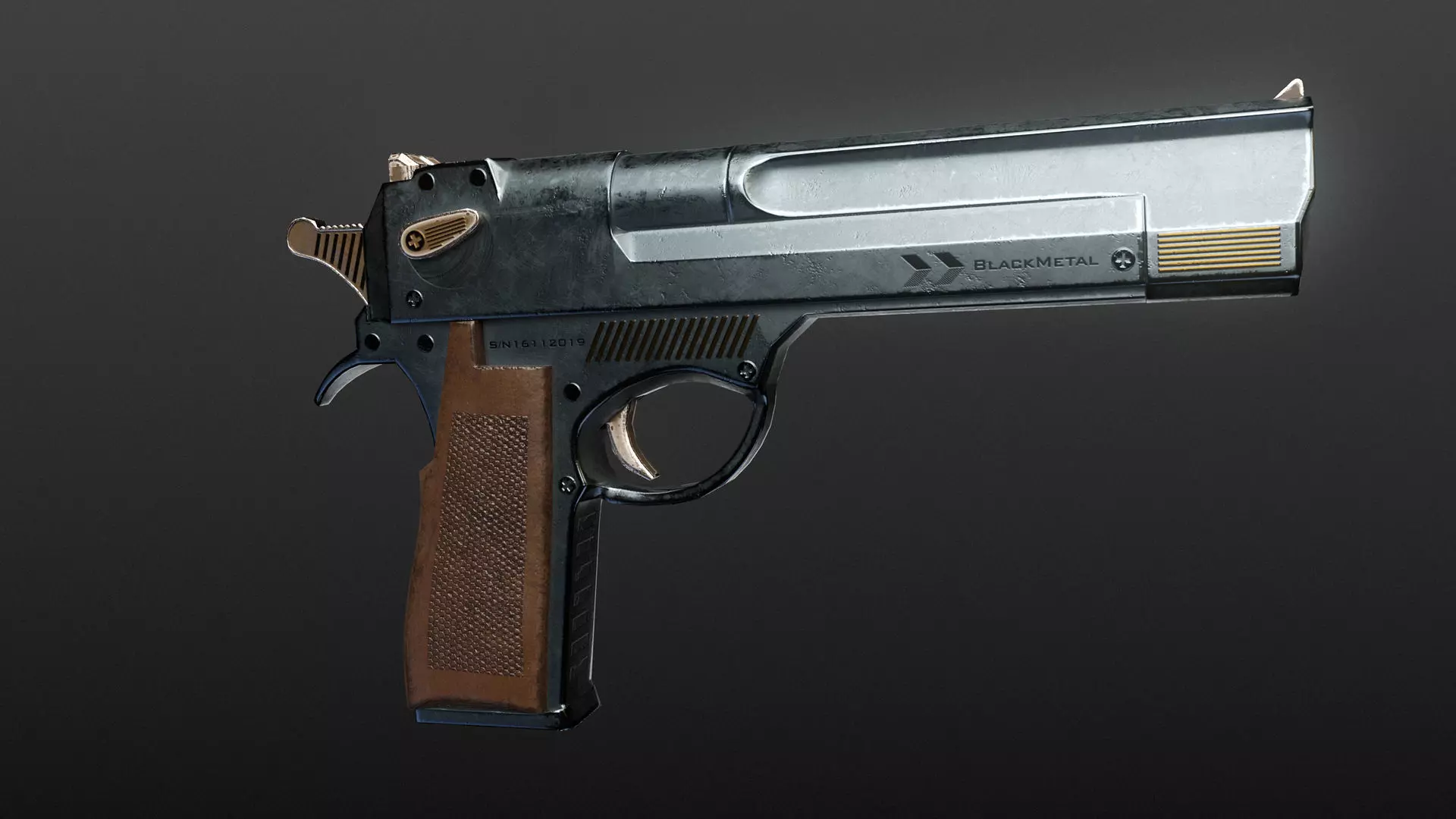 Gun PBR Low Poly handgun Low-poly 3D model