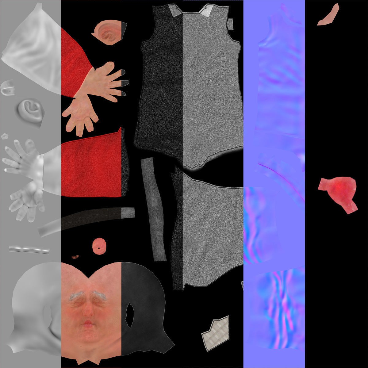 Santa Claus Rigged Low-poly 3D model_24