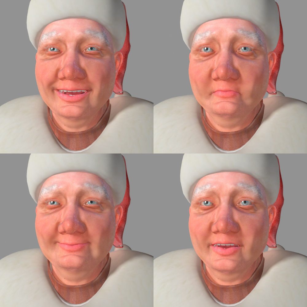 Santa Claus Rigged Low-poly 3D model_15